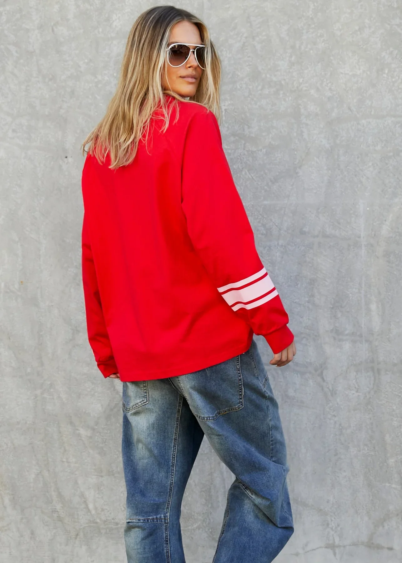 HAMMILL & CO Womens Pickleball Long Sleeve Tee in Red - Image 5