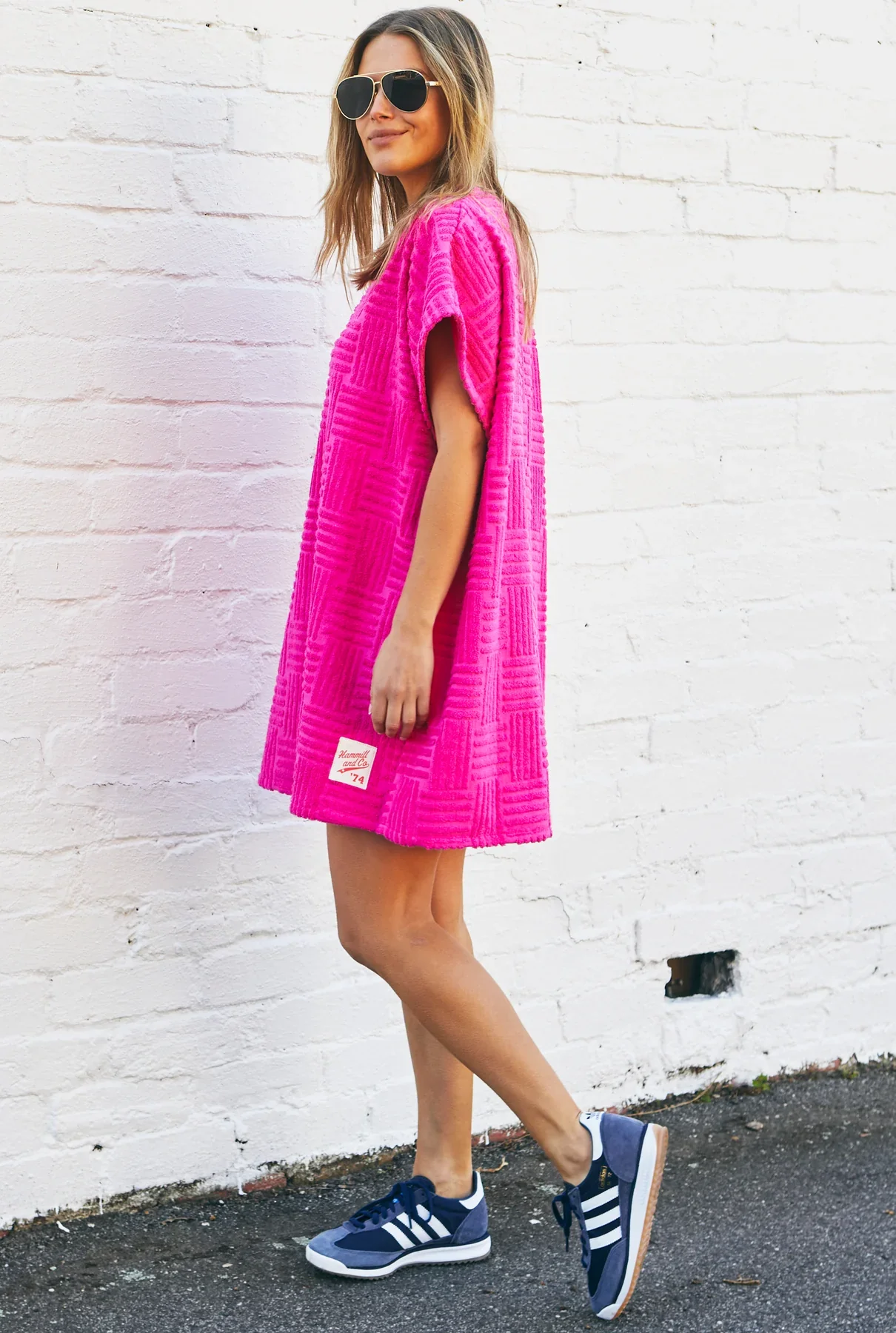 HAMMILL & CO Womens Salt & Sunshine Towelling Cover Up Dress in Hot Pink - Image 6