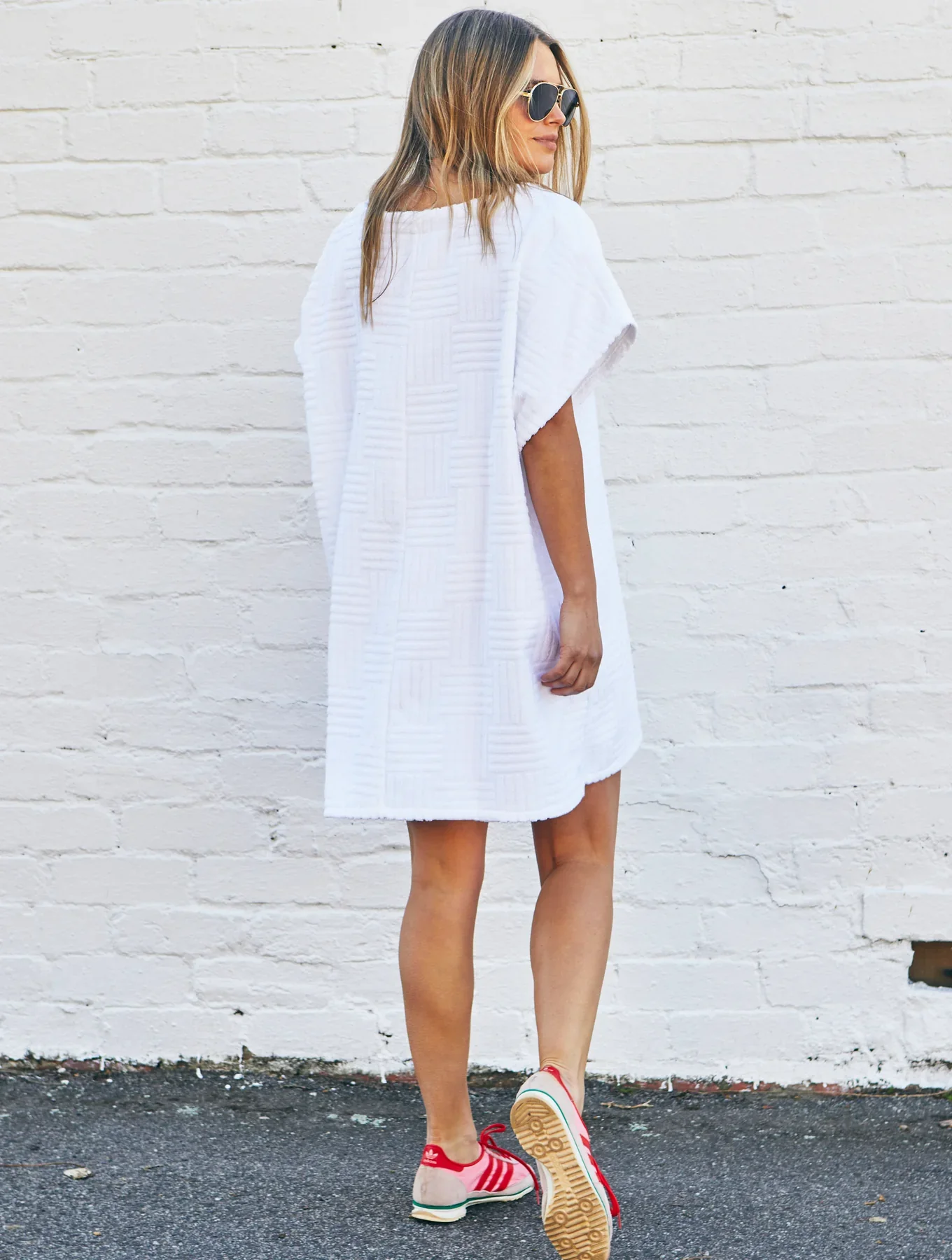 HAMMILL & CO Womens Salt & Sunshine Towelling Cover Up Dress in White - Image 5