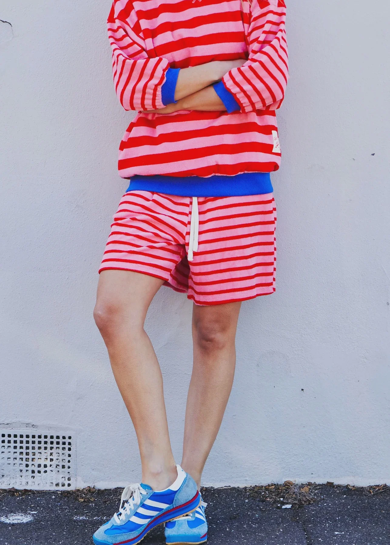 HAMMILL & CO Womens Summer Carnival Shorts in Pink/Red Stripe