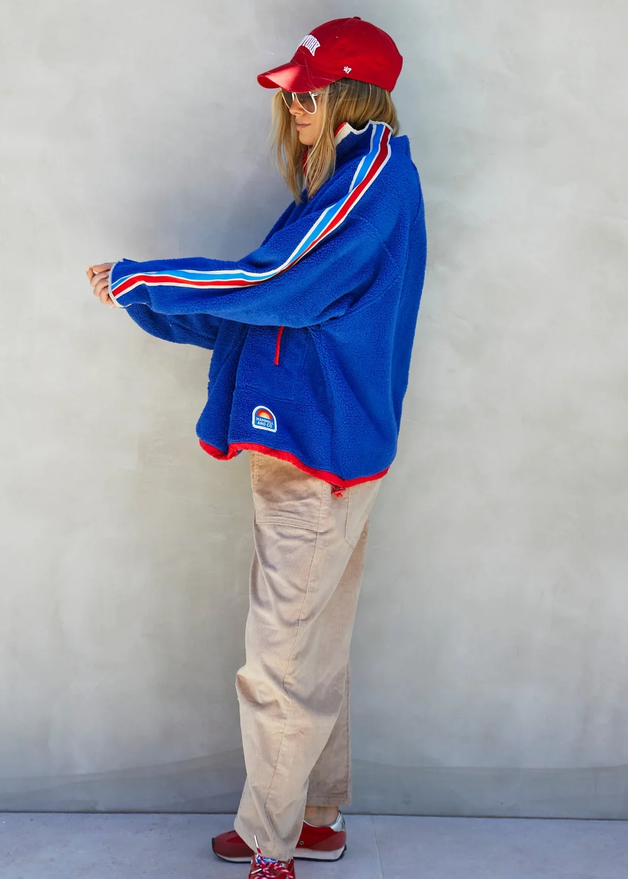 HAMMILL & CO Womens Varsity 1/2 Zip Polar Fleece in Royal Blue - Image 6