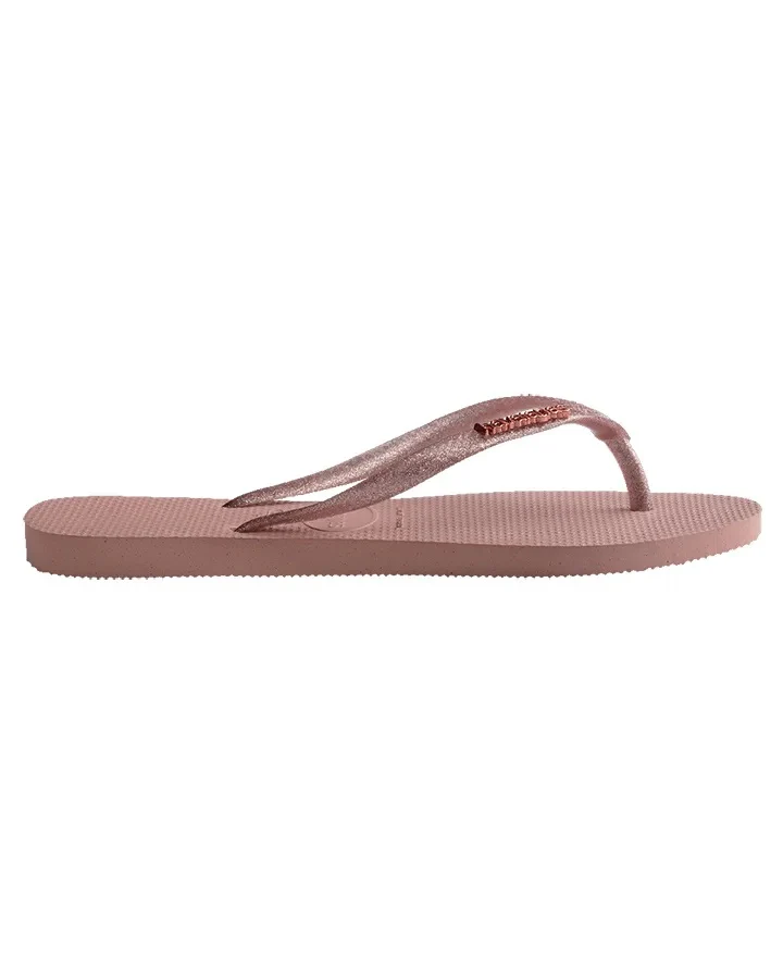 HAVAIANAS Slim Metal Logo Crocus Rose/Apricot Red Female - Image 3
