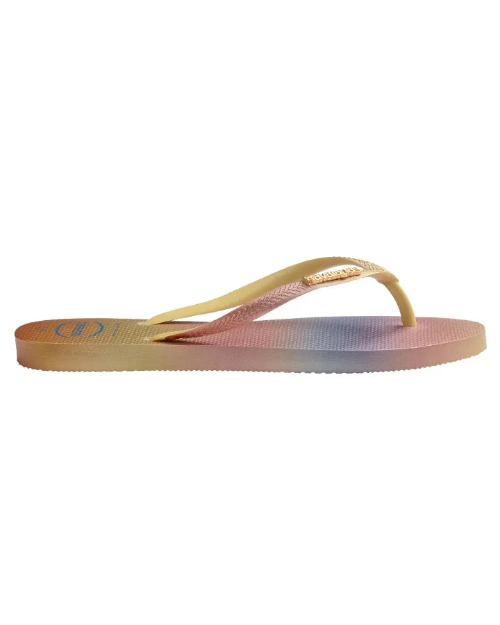 HAVAIANAS Slim Metal Logo Gradient Lemon Yellow Female - Image 3