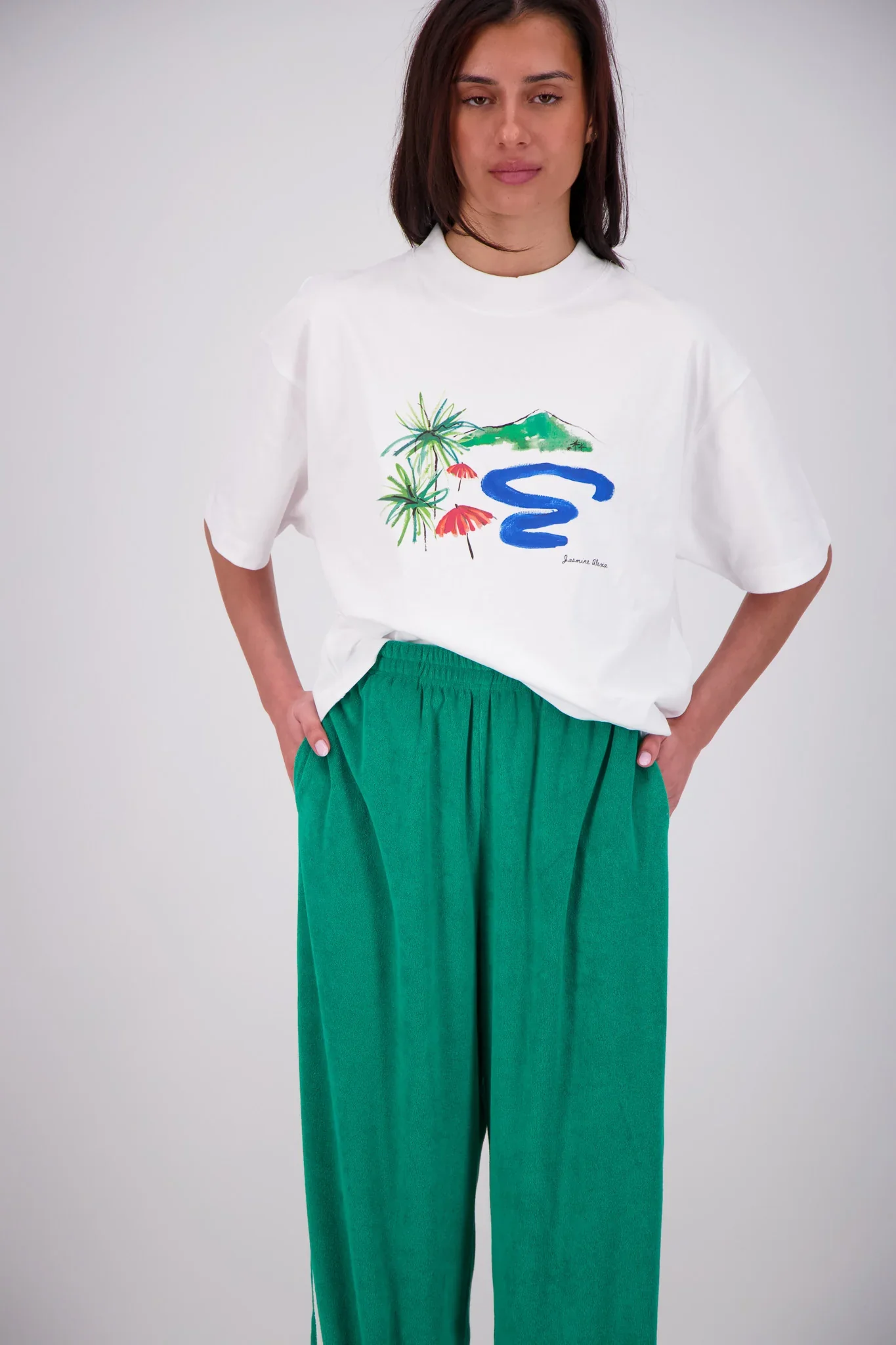 JASMINE ALEXA Womens Kuhio Pants in Green - Image 3