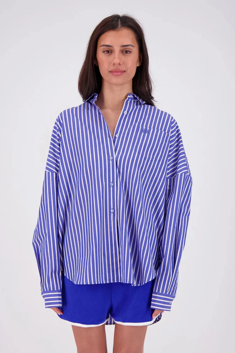 JASMINE ALEXA Womens Mahalo Shirt in Blue Stripe - Image 8