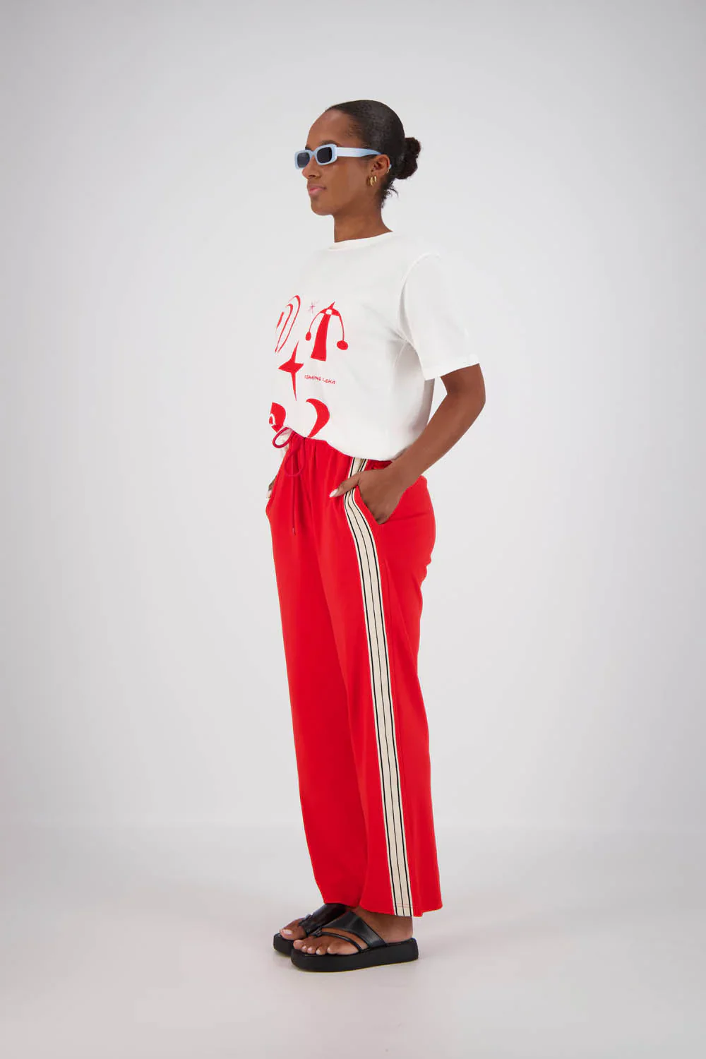 JASMINE ALEXA Womens Panarea Trackpant Red - Image 4