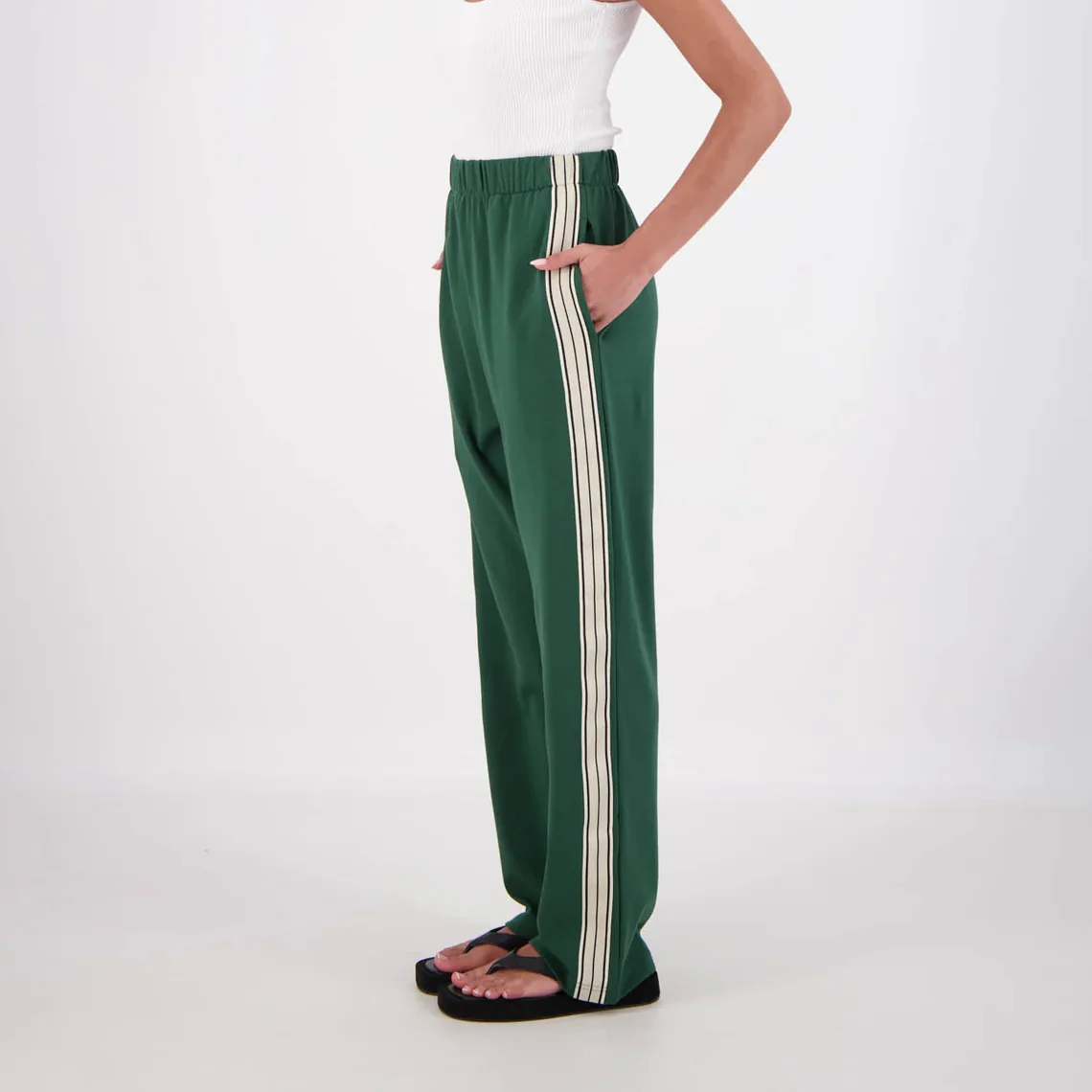 JASMINE ALEXA Womens Panarea Trackpants Forest Green - Image 11