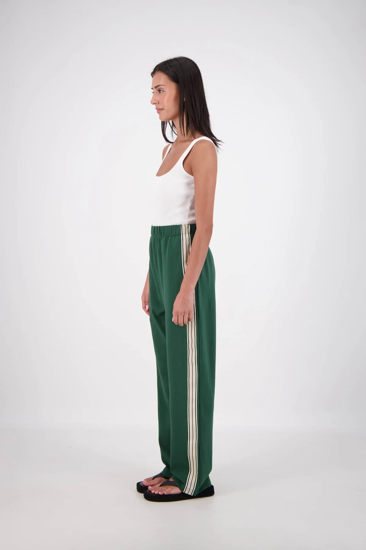 JASMINE ALEXA Womens Panarea Trackpants Forest Green - Image 5