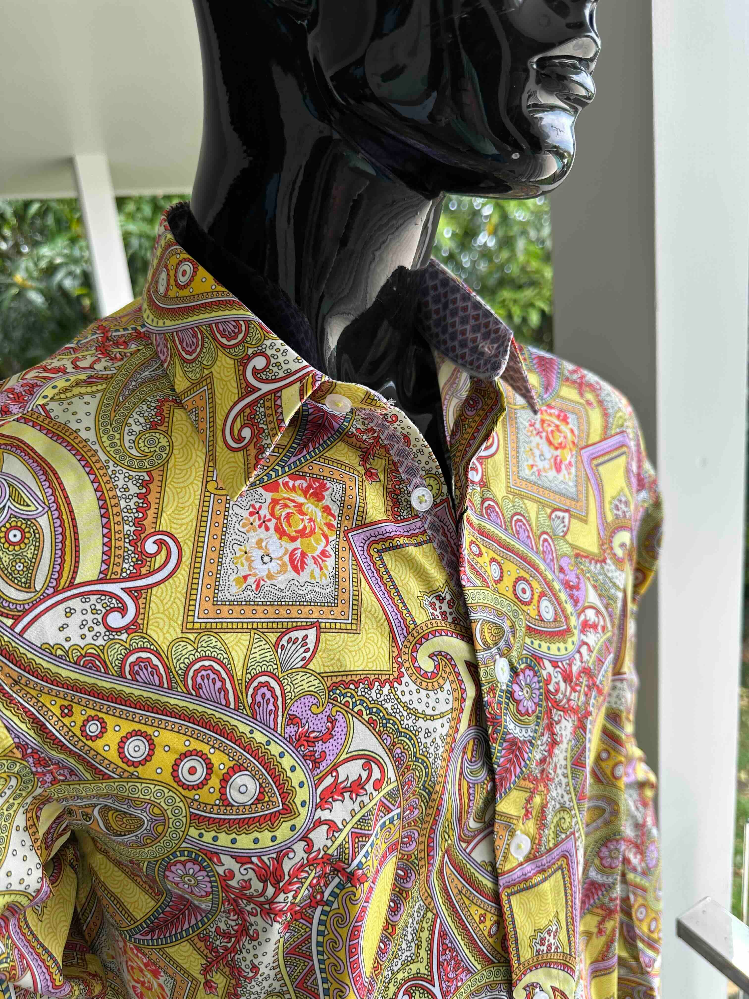 JOHN LENNON Mens Bath Long Sleeve Paisley Shirt in Multi Print - Image 7