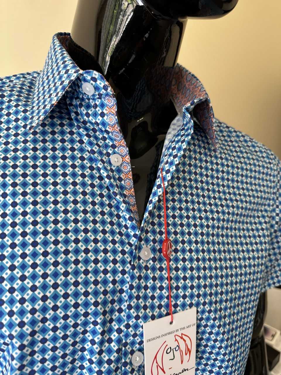 JOHN LENNON Mens Birmingham Short Sleeve Shirt - Blue - Image 2