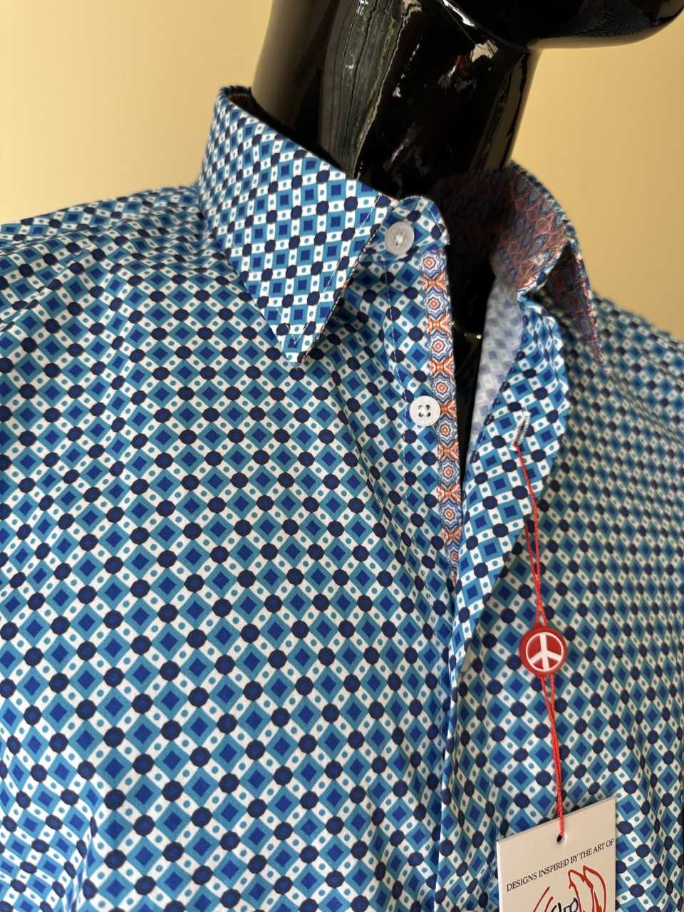 JOHN LENNON Mens Birmingham Short Sleeve Shirt - Blue - Image 6