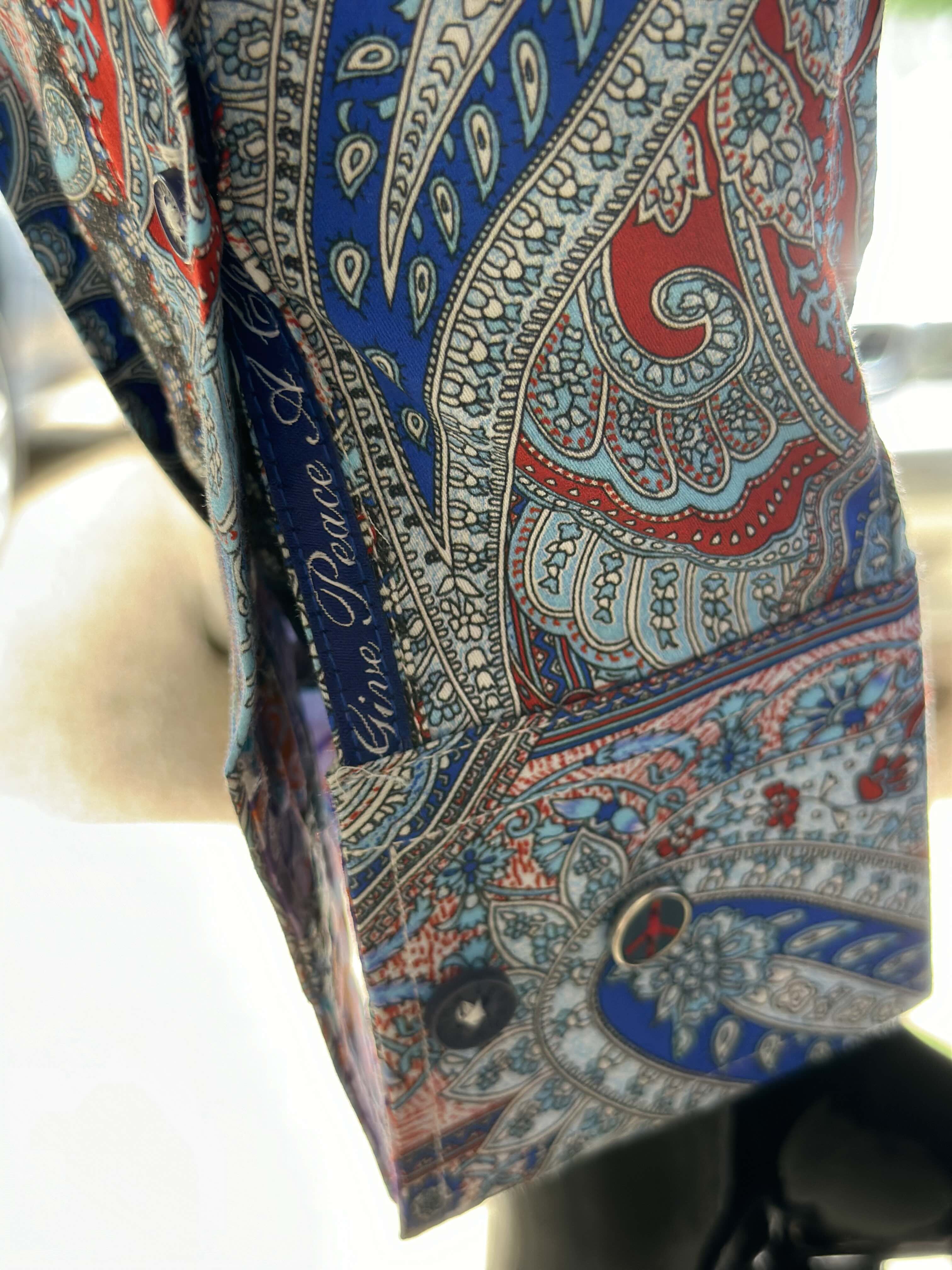 JOHN LENNON Mens Boston Long Sleeve Paisley Shirt - Royal - Image 13