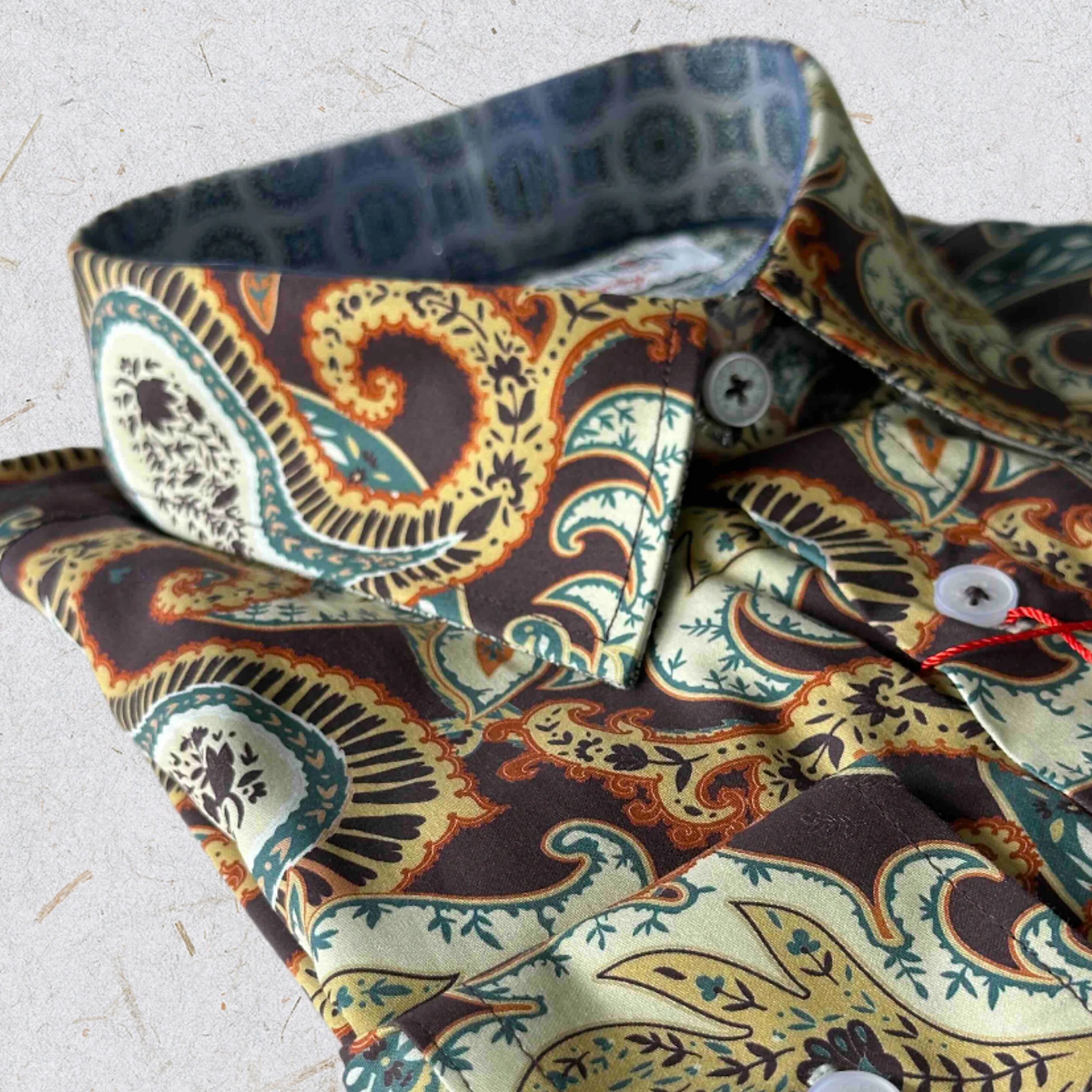 JOHN LENNON Mens Bradbury Long Sleeve Paisley Shirt - Plum - Image 5