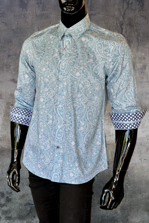 JOHN LENNON Mens Bridlington Paisley Shirt - Dust - Image 10