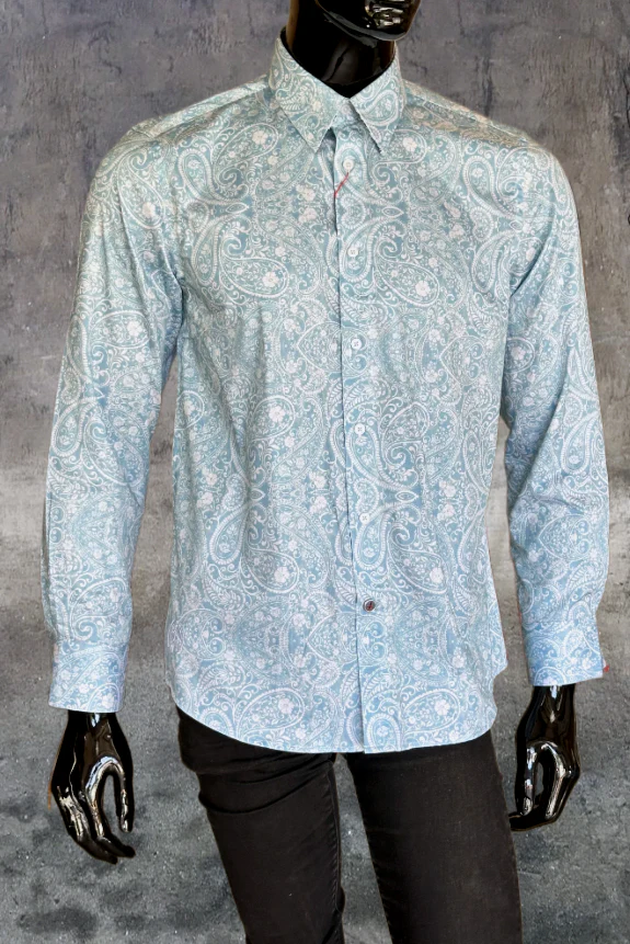 JOHN LENNON Mens Bridlington Paisley Shirt - Dust - Image 11