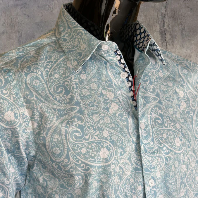 JOHN LENNON Mens Bridlington Paisley Shirt - Dust - Image 2