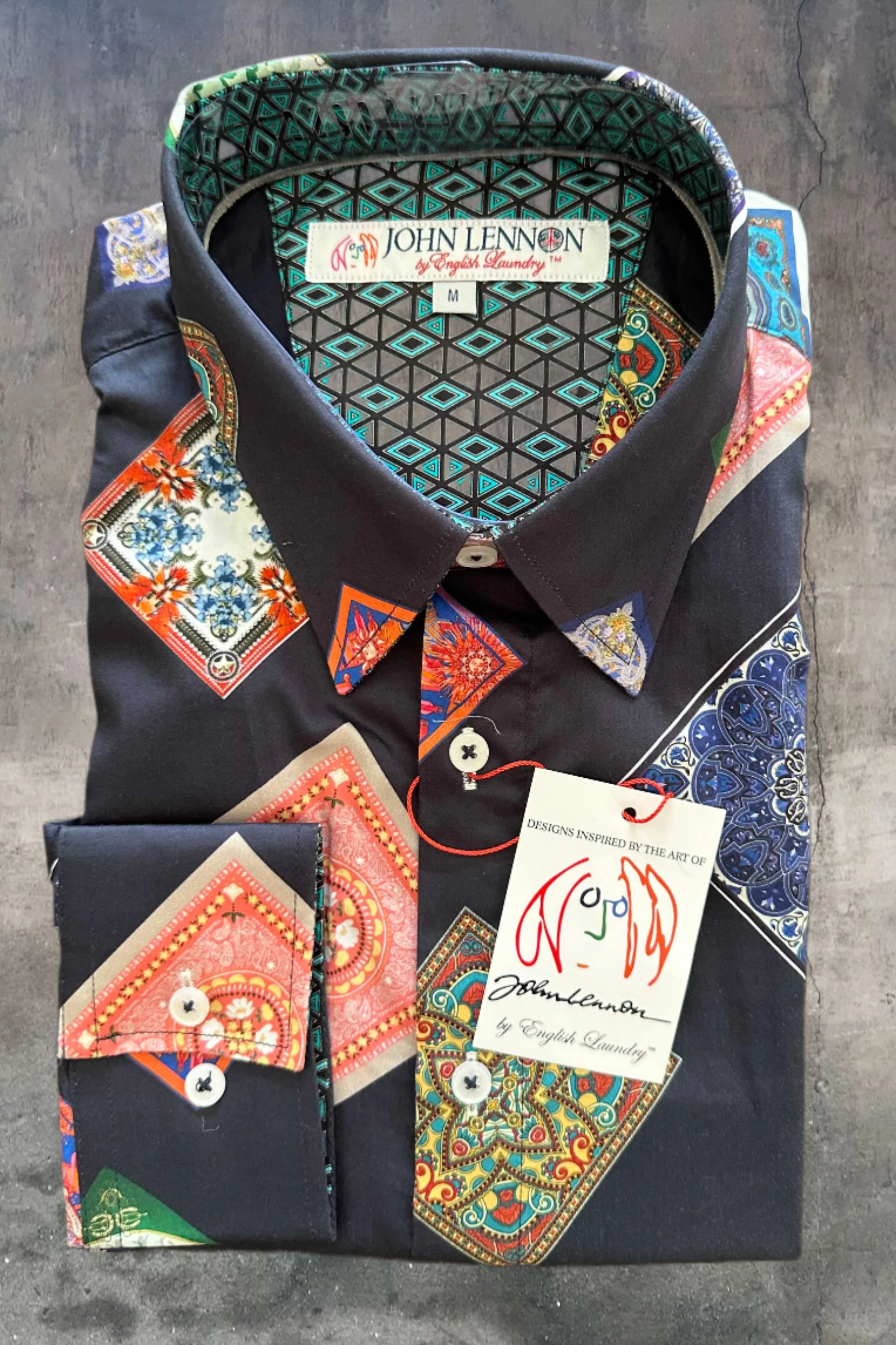 JOHN LENNON Mens Bristol Long Sleeve Shirt - Midnight