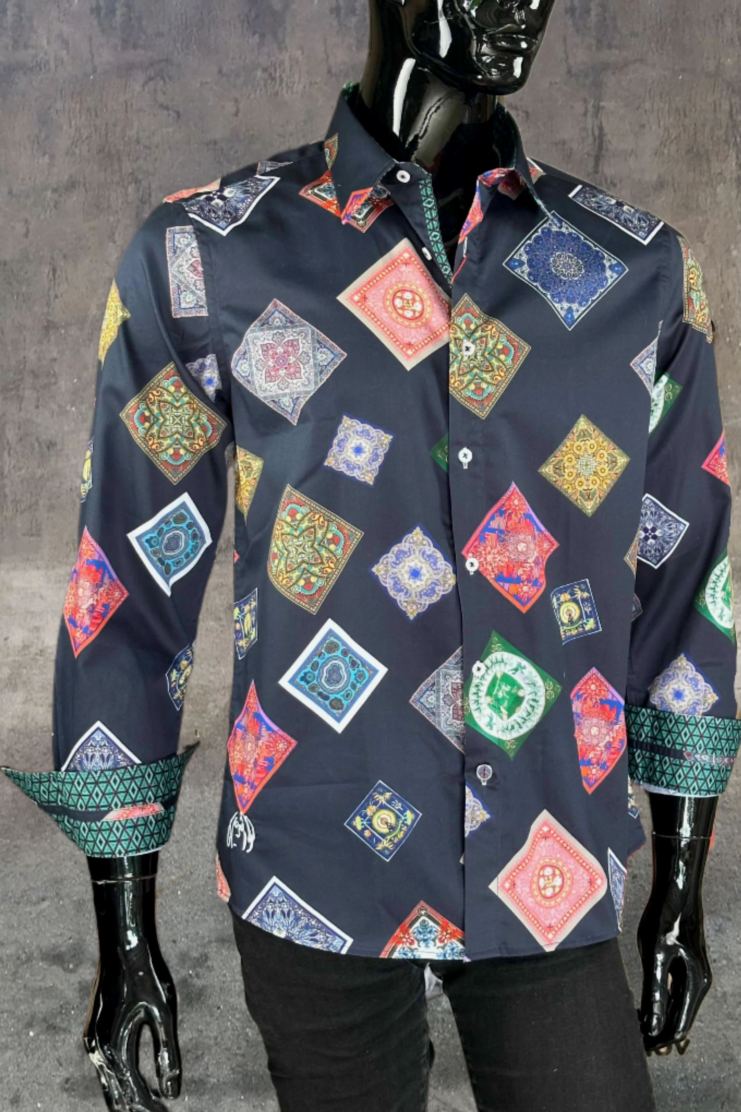 JOHN LENNON Mens Bristol Long Sleeve Shirt - Midnight - Image 10