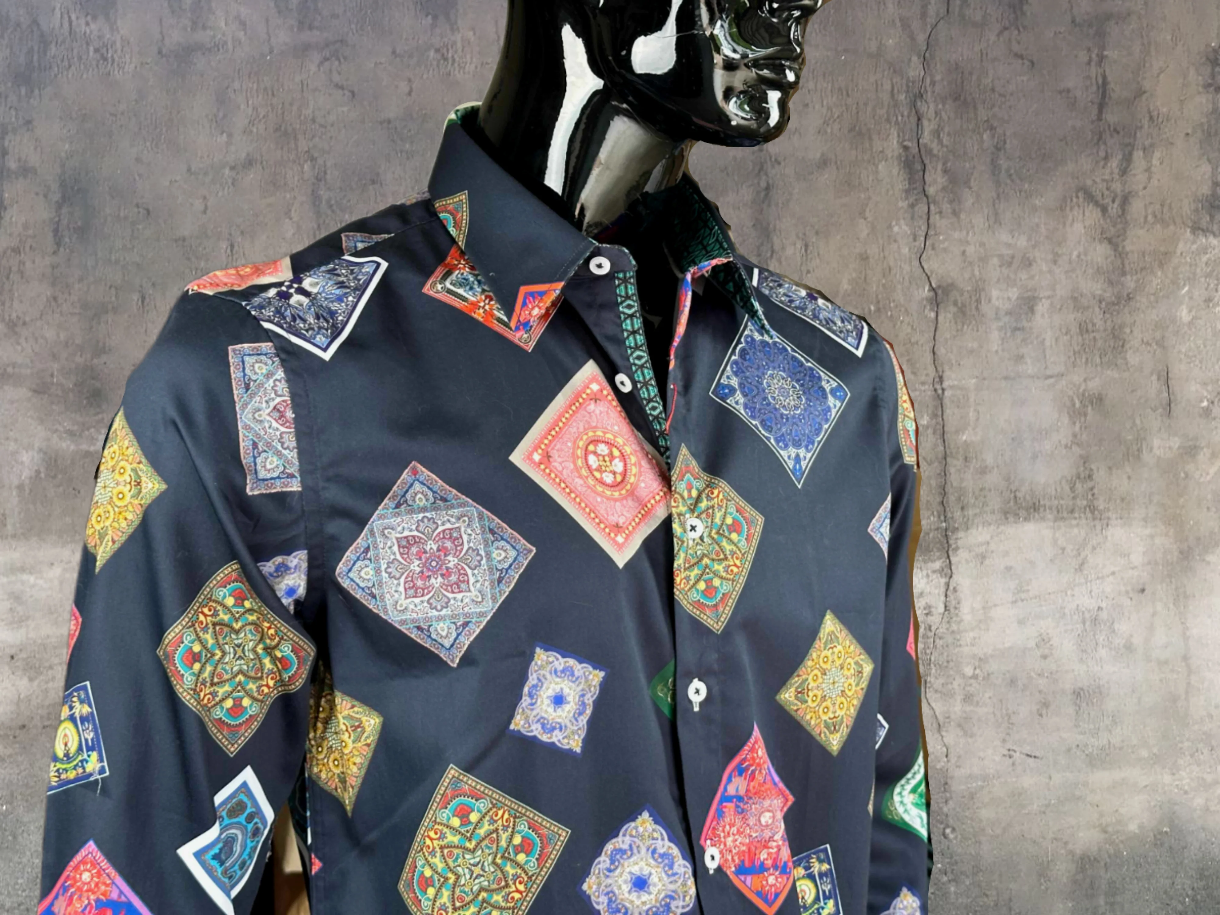 JOHN LENNON Mens Bristol Long Sleeve Shirt - Midnight - Image 6