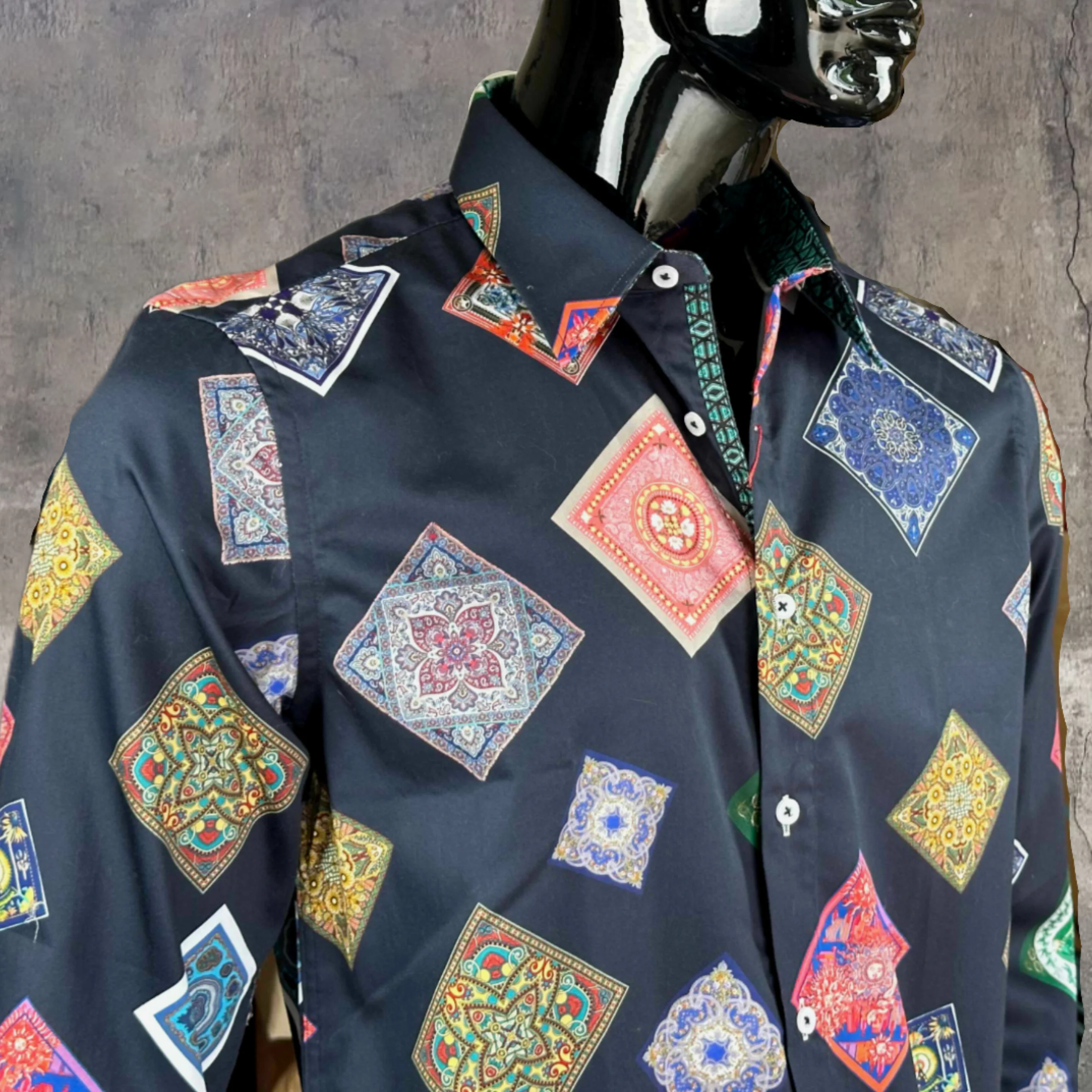 JOHN LENNON Mens Bristol Long Sleeve Shirt - Midnight - Image 7