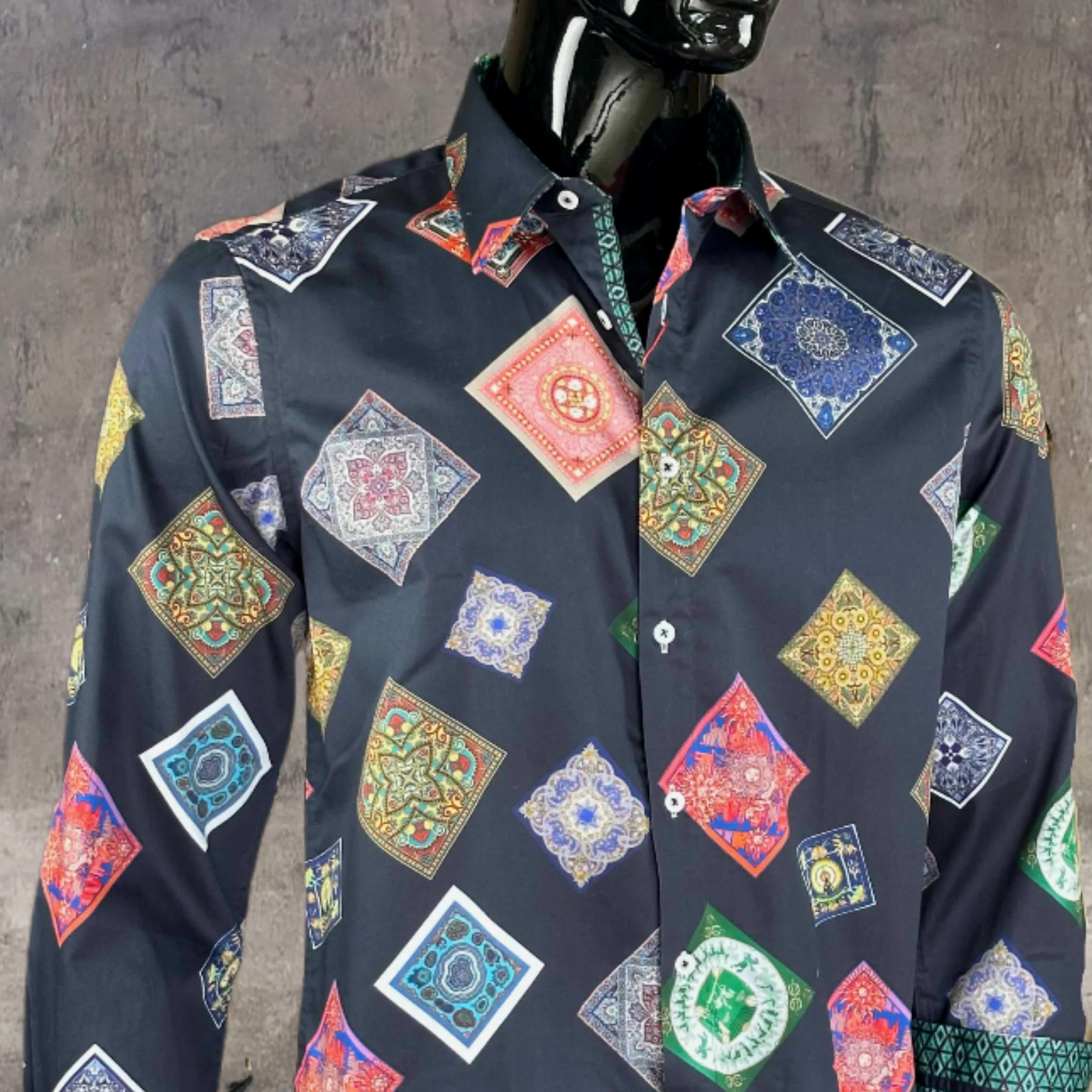 JOHN LENNON Mens Bristol Long Sleeve Shirt - Midnight - Image 9