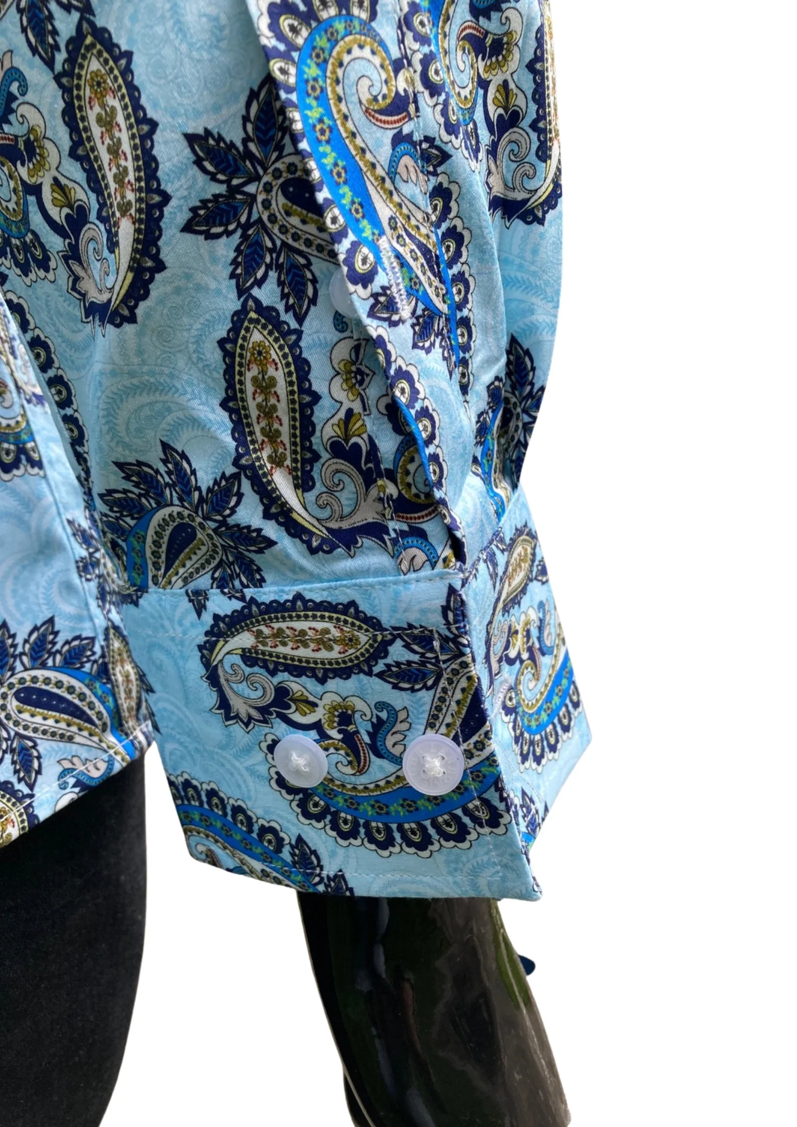 JOHN LENNON Mens Etal Paisley Shirt - Light Blue - Image 11