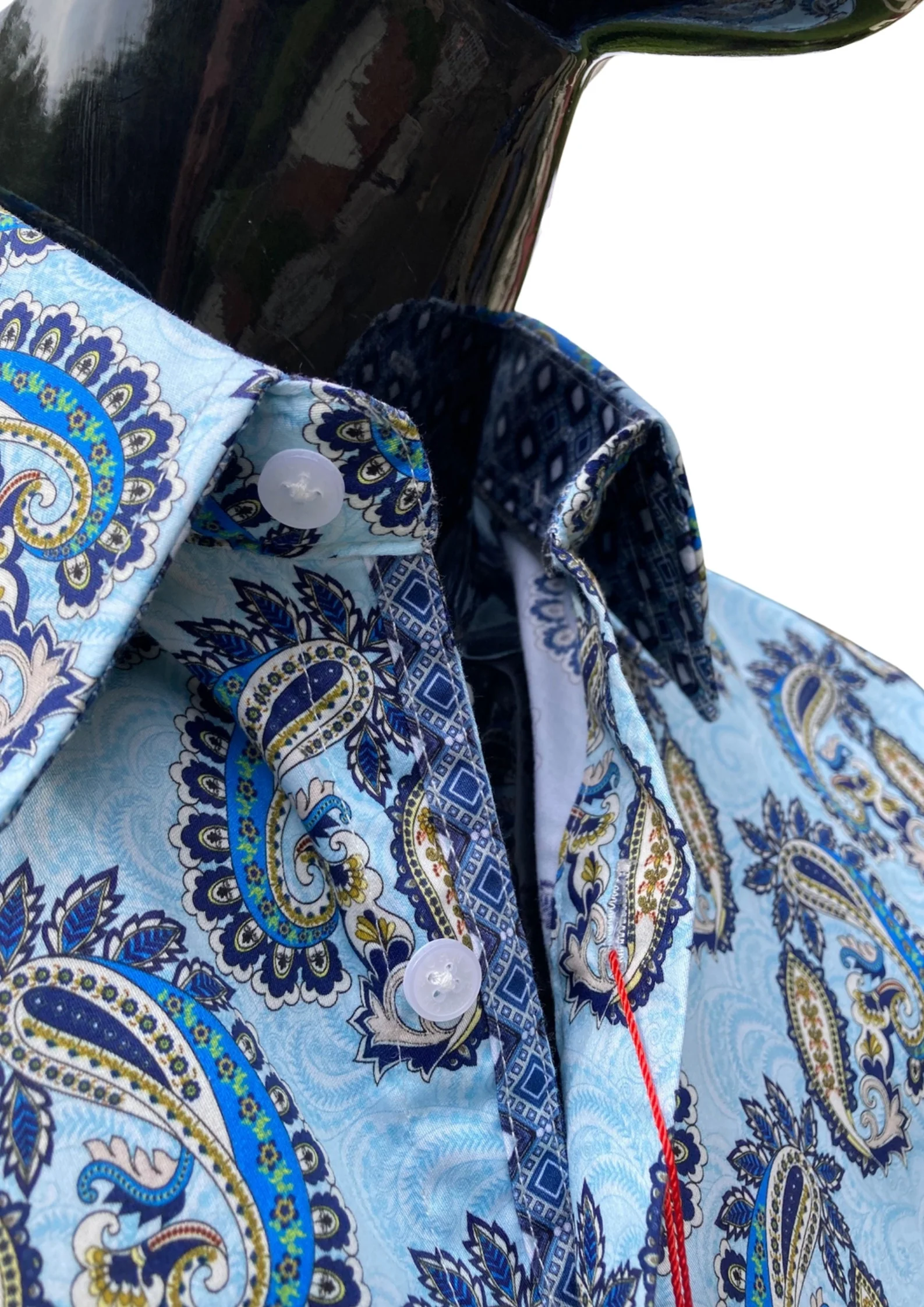 JOHN LENNON Mens Etal Paisley Shirt - Light Blue - Image 16