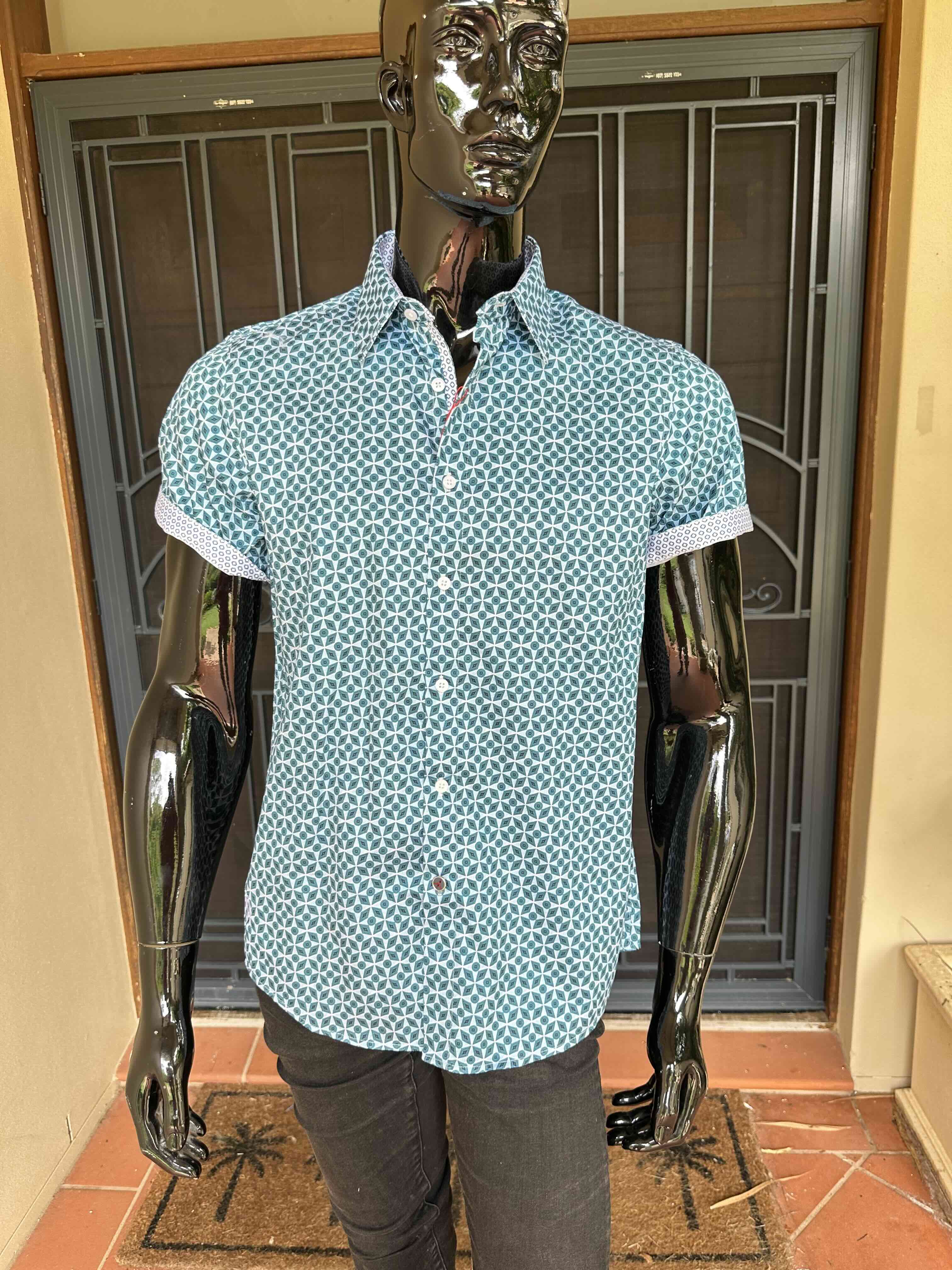 JOHN LENNON Mens Ferriby Short Sleeve Shirt - Emerald - Image 8