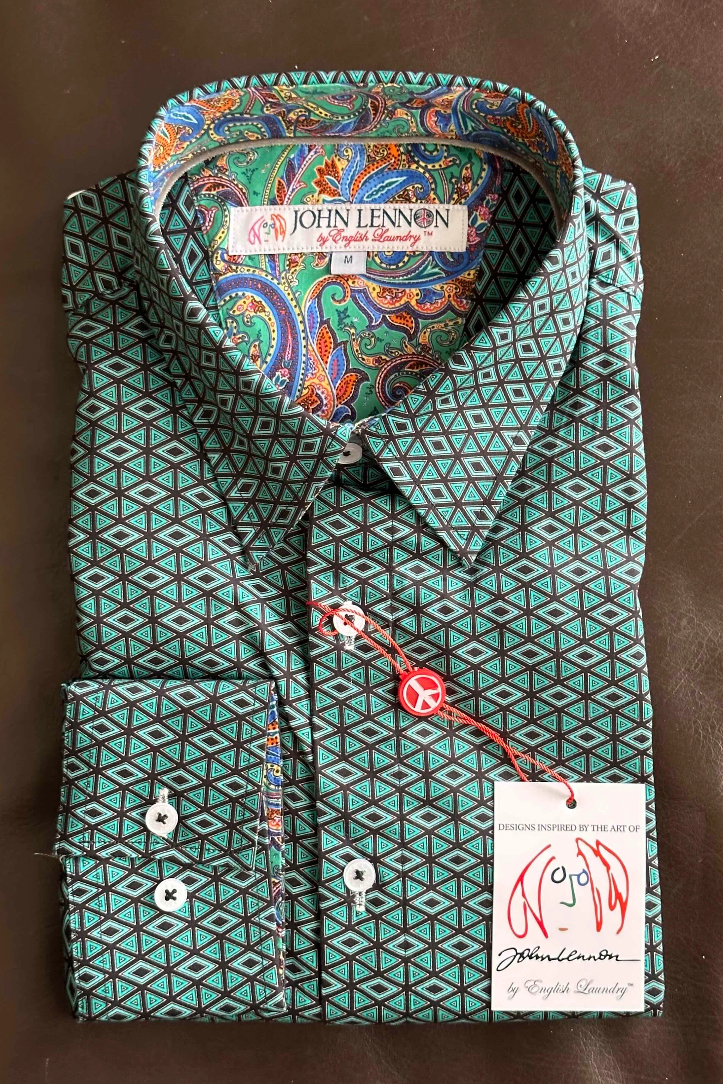 JOHN LENNON Mens Fosdyke Long Sleeve Shirt - Teal