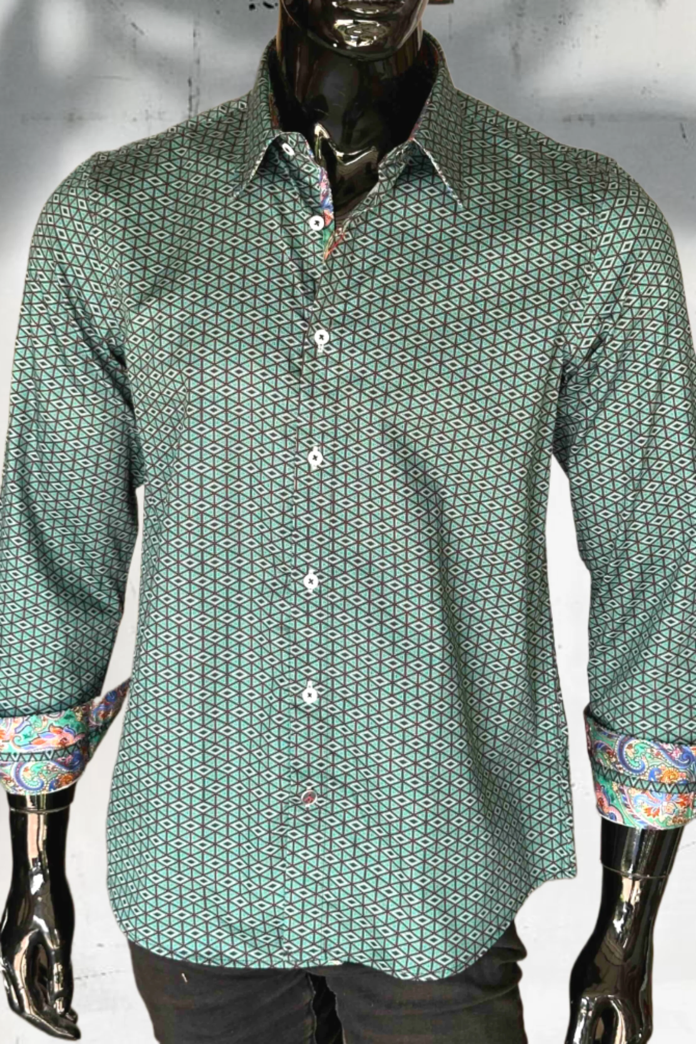 JOHN LENNON Mens Fosdyke Long Sleeve Shirt - Teal - Image 11