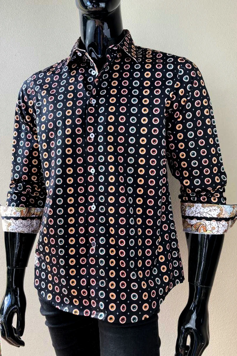 JOHN LENNON Mens Heaton Moor Long Sleeve Shirt - Black