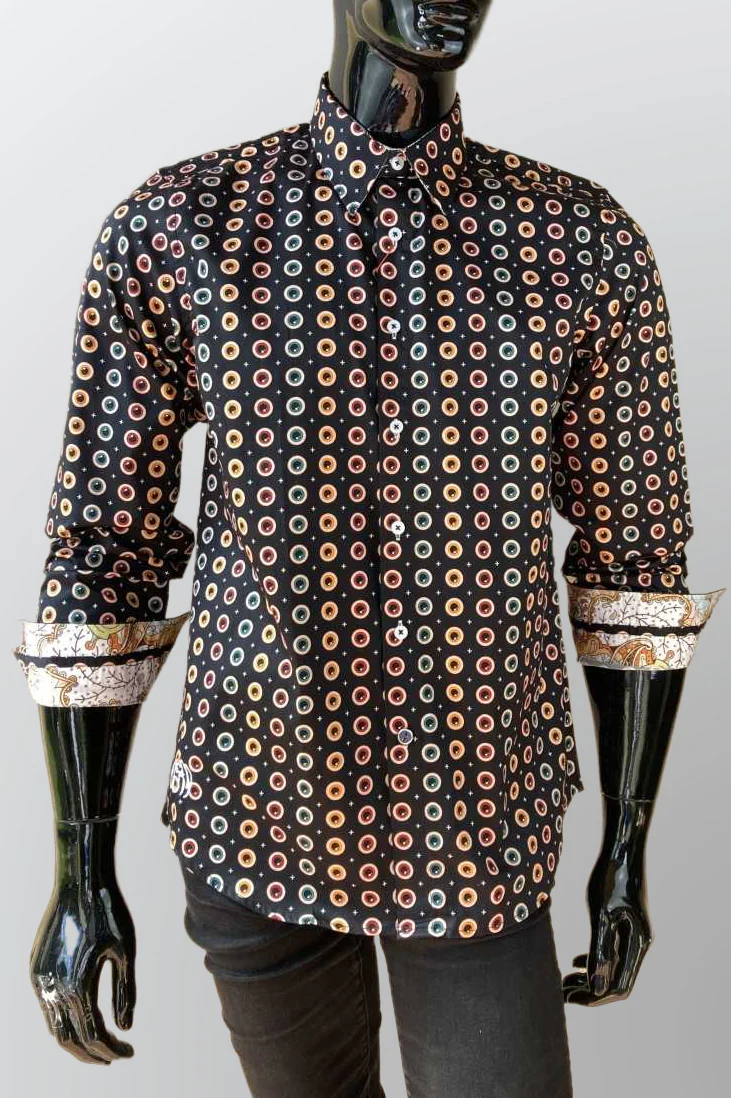 JOHN LENNON Mens Heaton Moor Long Sleeve Shirt - Black - Image 6