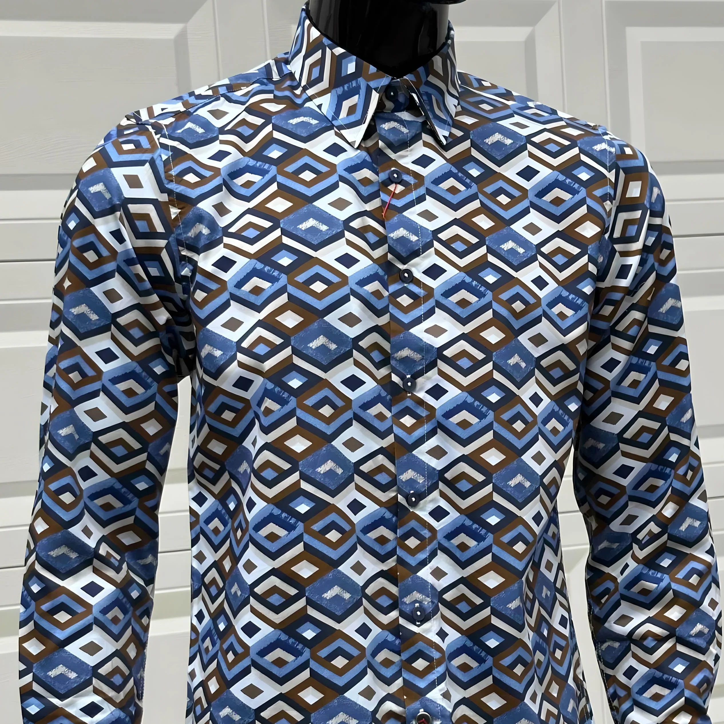 JOHN LENNON Mens Hindley Long Sleeve Shirt - Sky - Image 11