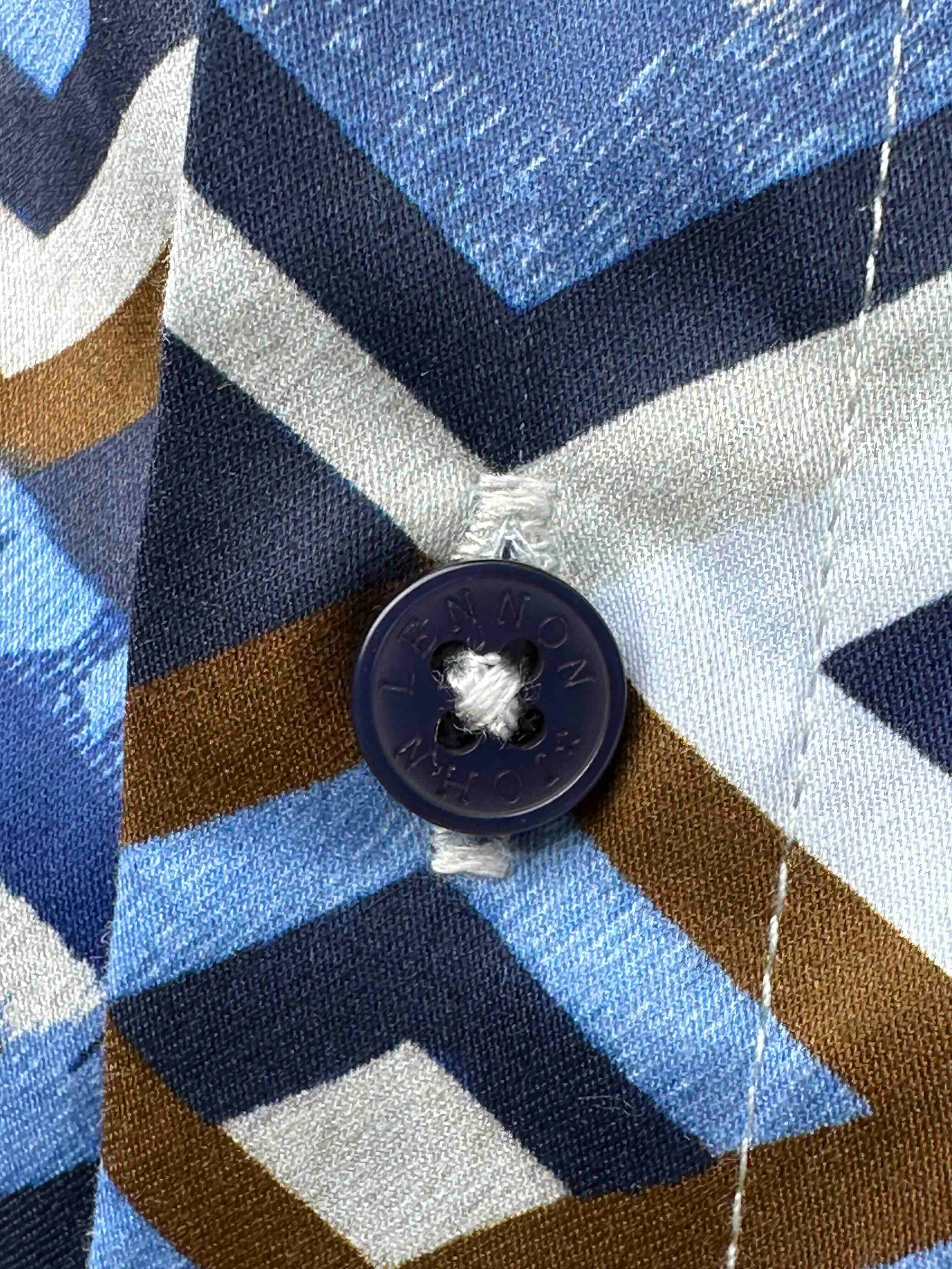 JOHN LENNON Mens Hindley Long Sleeve Shirt - Sky - Image 7