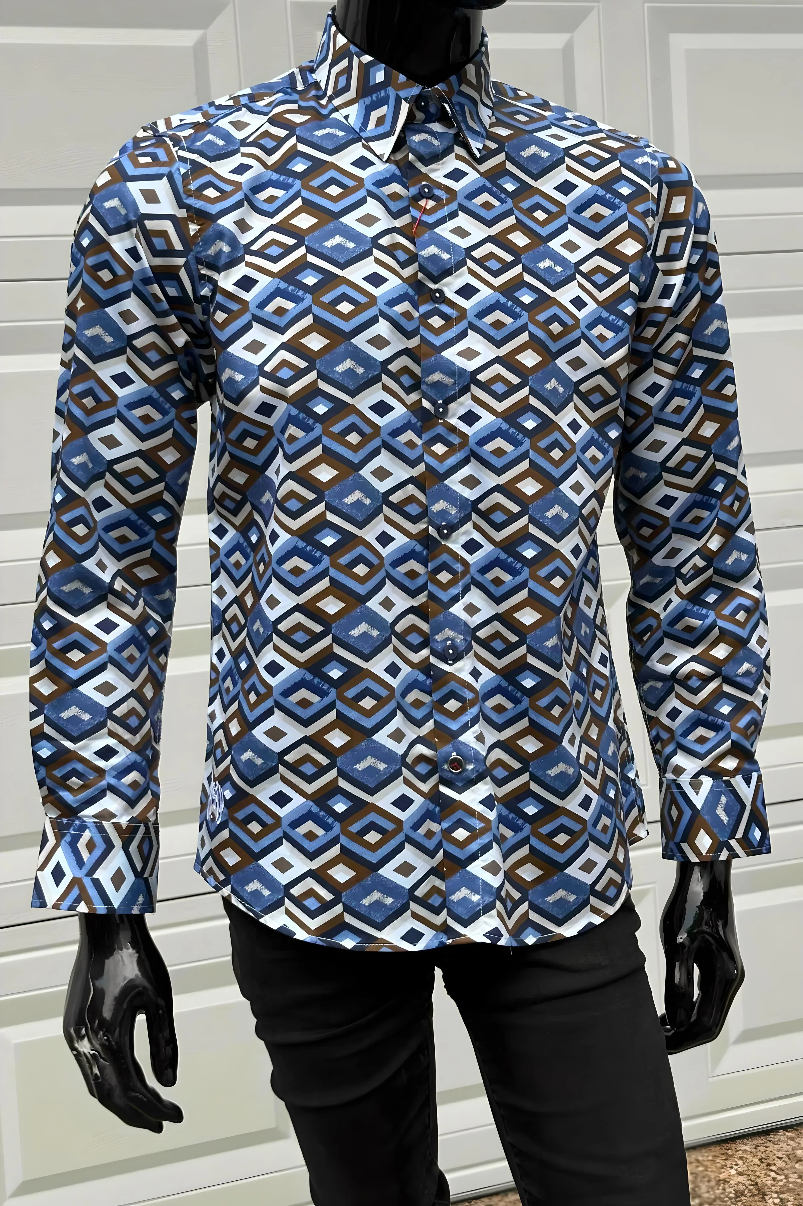 JOHN LENNON Mens Hindley Long Sleeve Shirt - Sky - Image 9