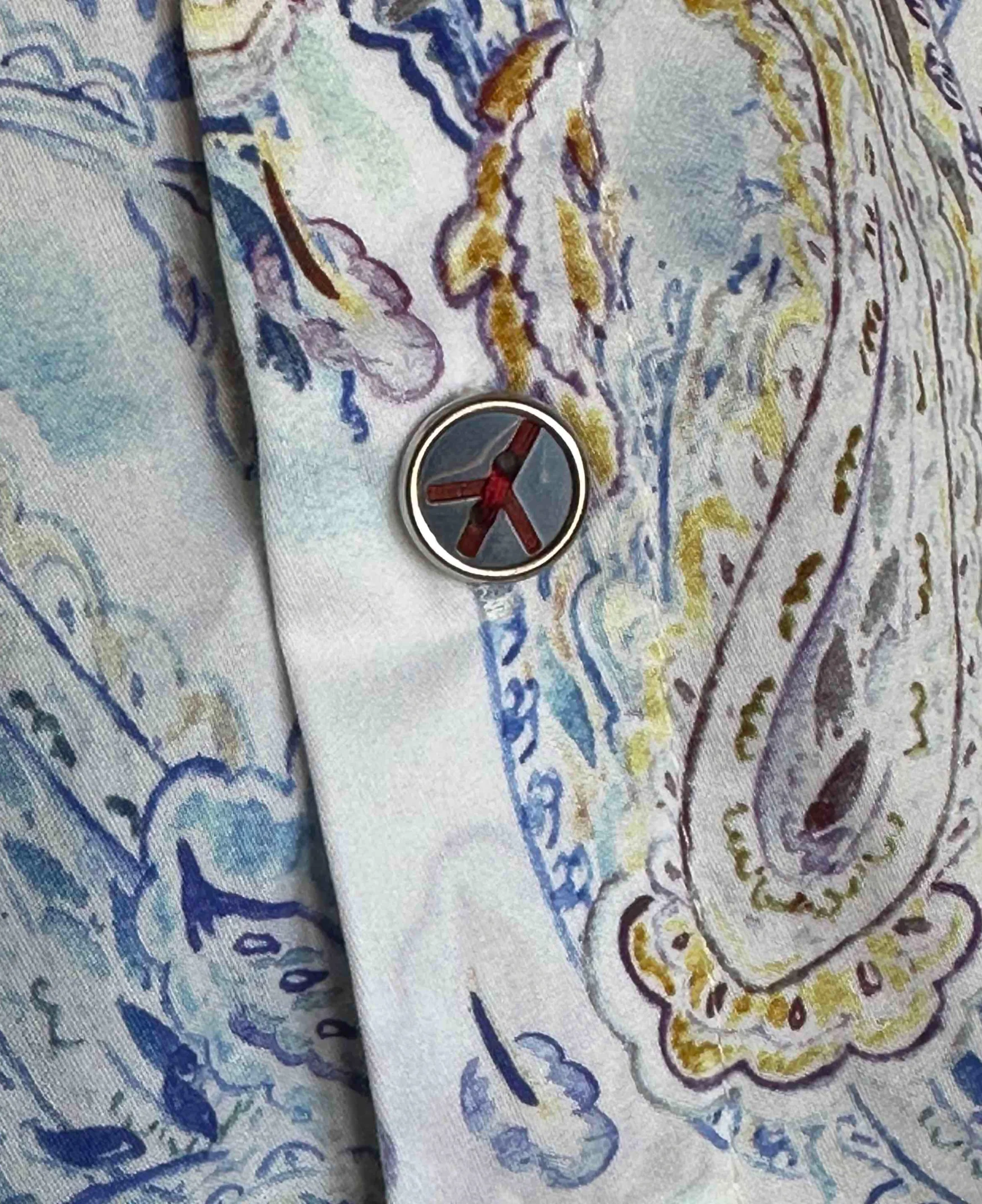 JOHN LENNON Mens Huddersfield  Long Sleeve Shirt - Paisley - Image 7