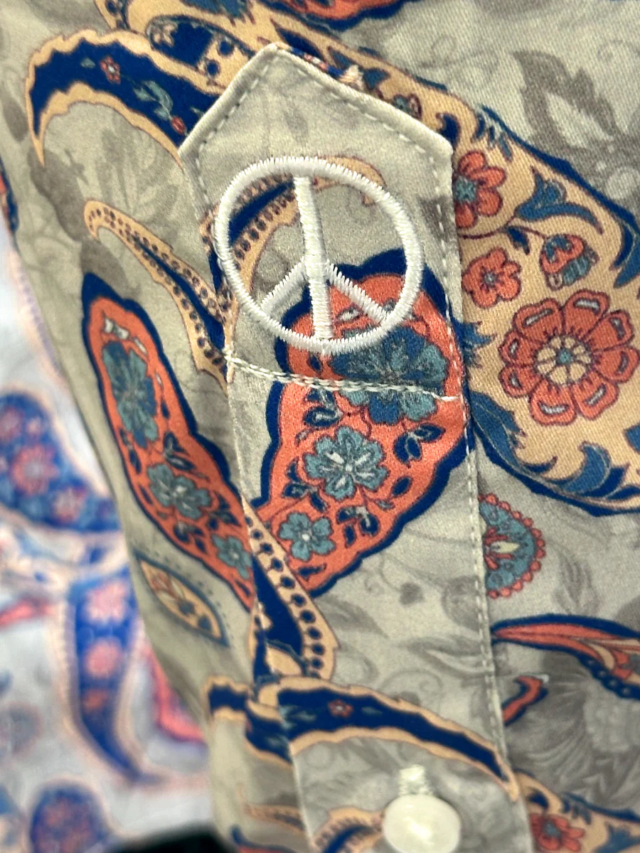 JOHN LENNON Mens Ipswich Paisley Shirt - Putty - Image 6