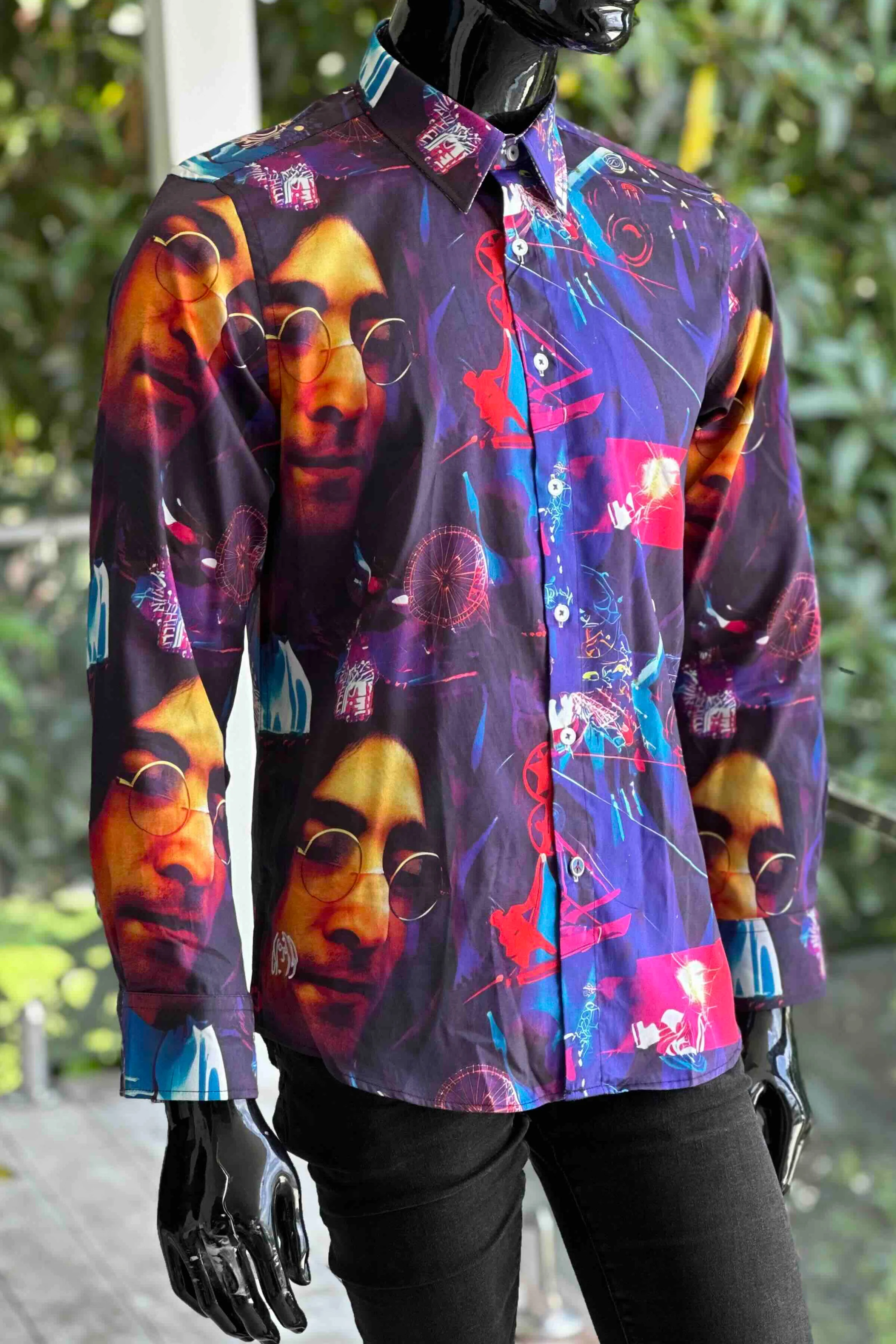 JOHN LENNON Mens John Long Sleeve Shirt in Multi