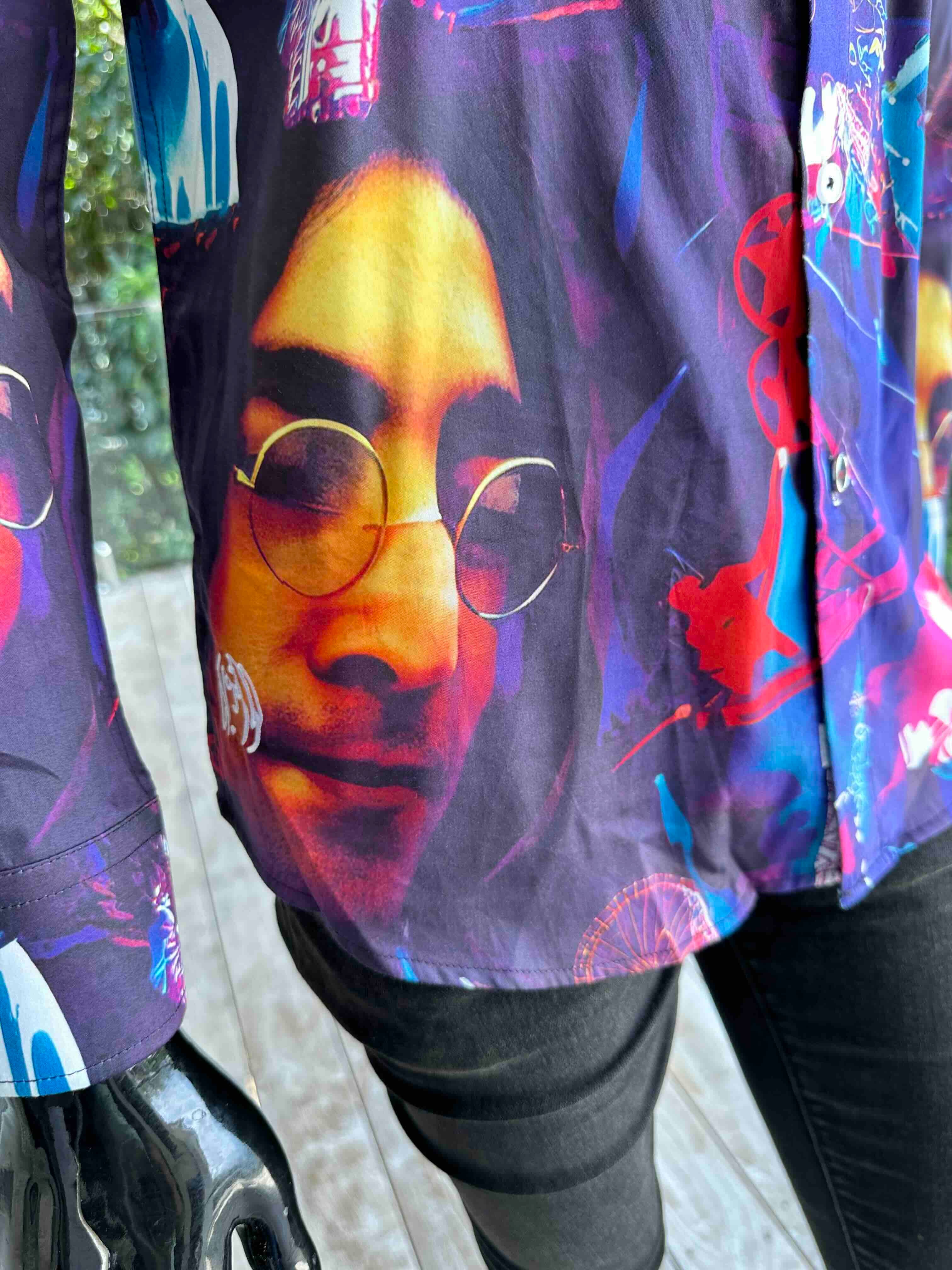 JOHN LENNON Mens John Long Sleeve Shirt in Multi - Image 12