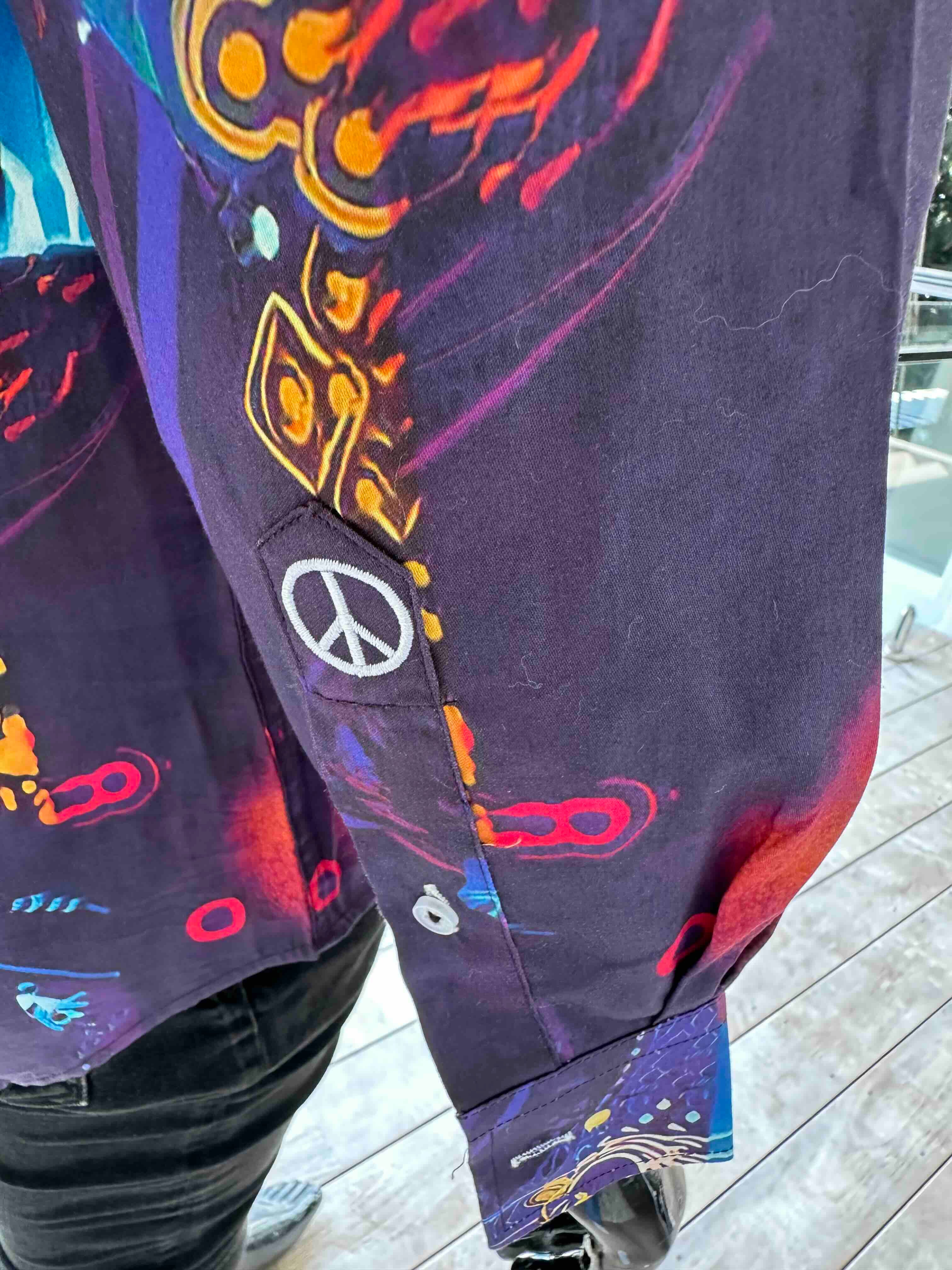 JOHN LENNON Mens John Long Sleeve Shirt in Multi - Image 13