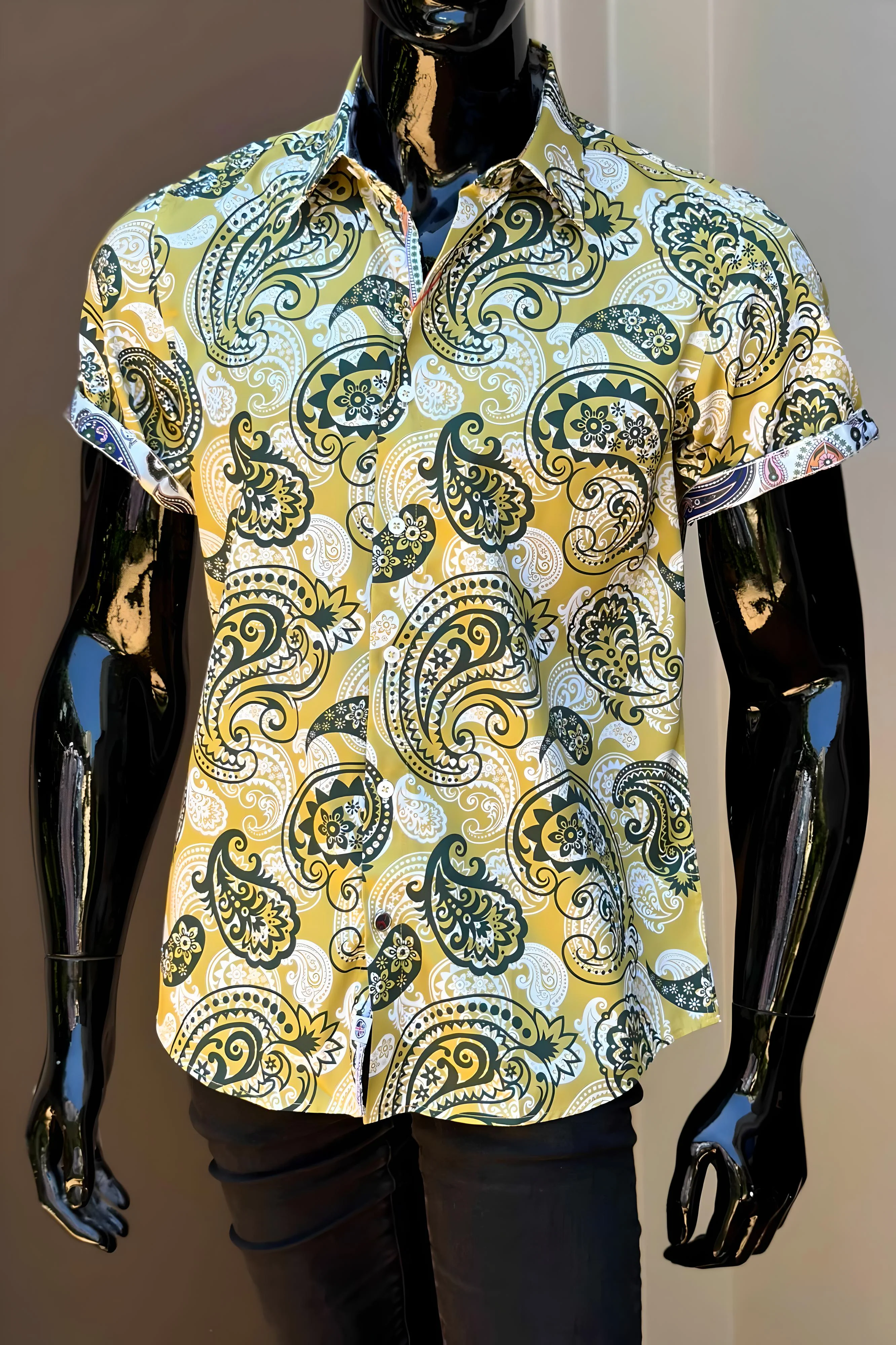 JOHN LENNON Mens King's Lynn Short Sleeve Shirt - Mustard