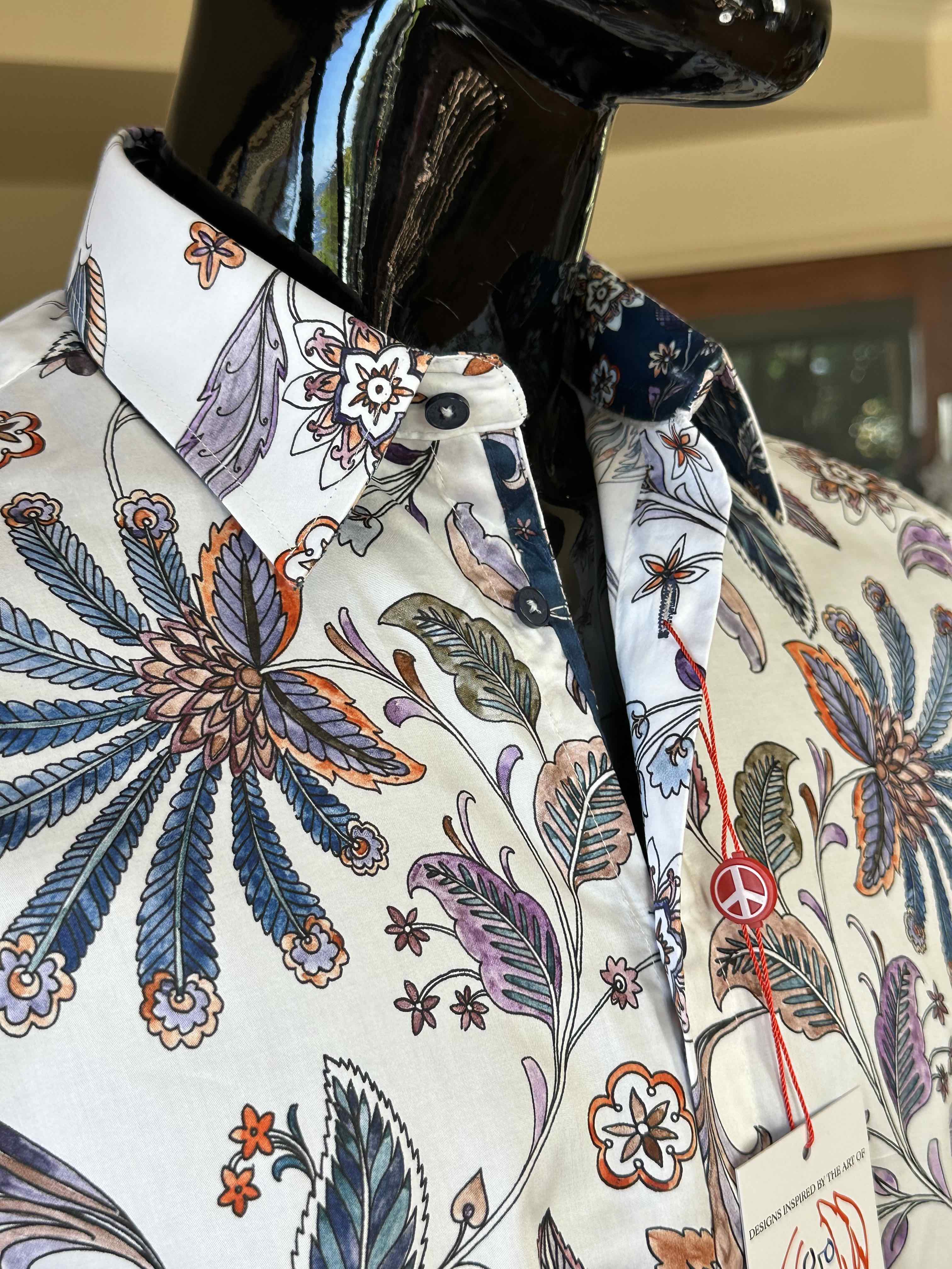 JOHN LENNON Mens Leeds Paisley Shirt - White - Image 2