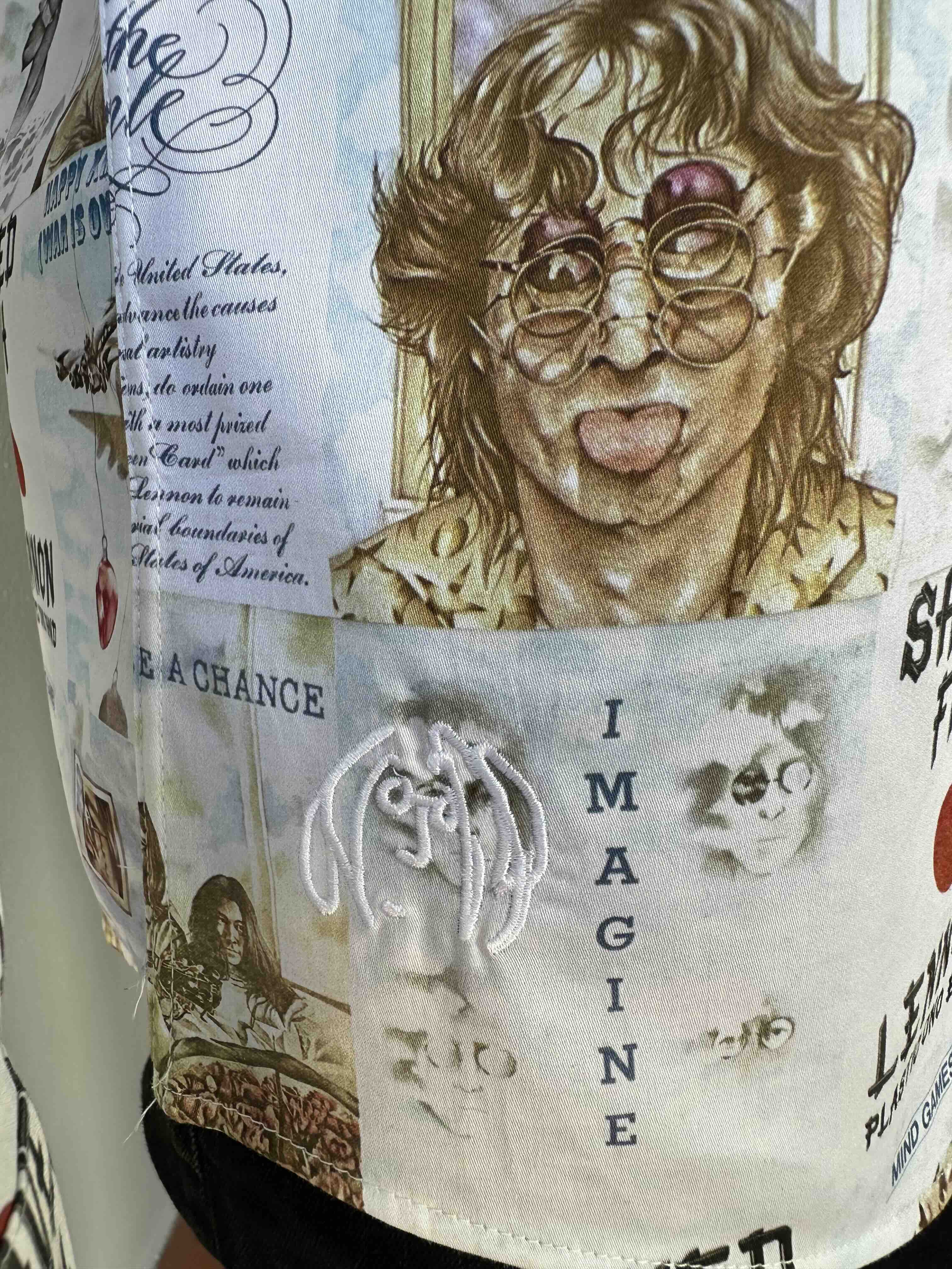 JOHN LENNON Mens Mind Games Long Sleeve Shirt in Putty - Image 9