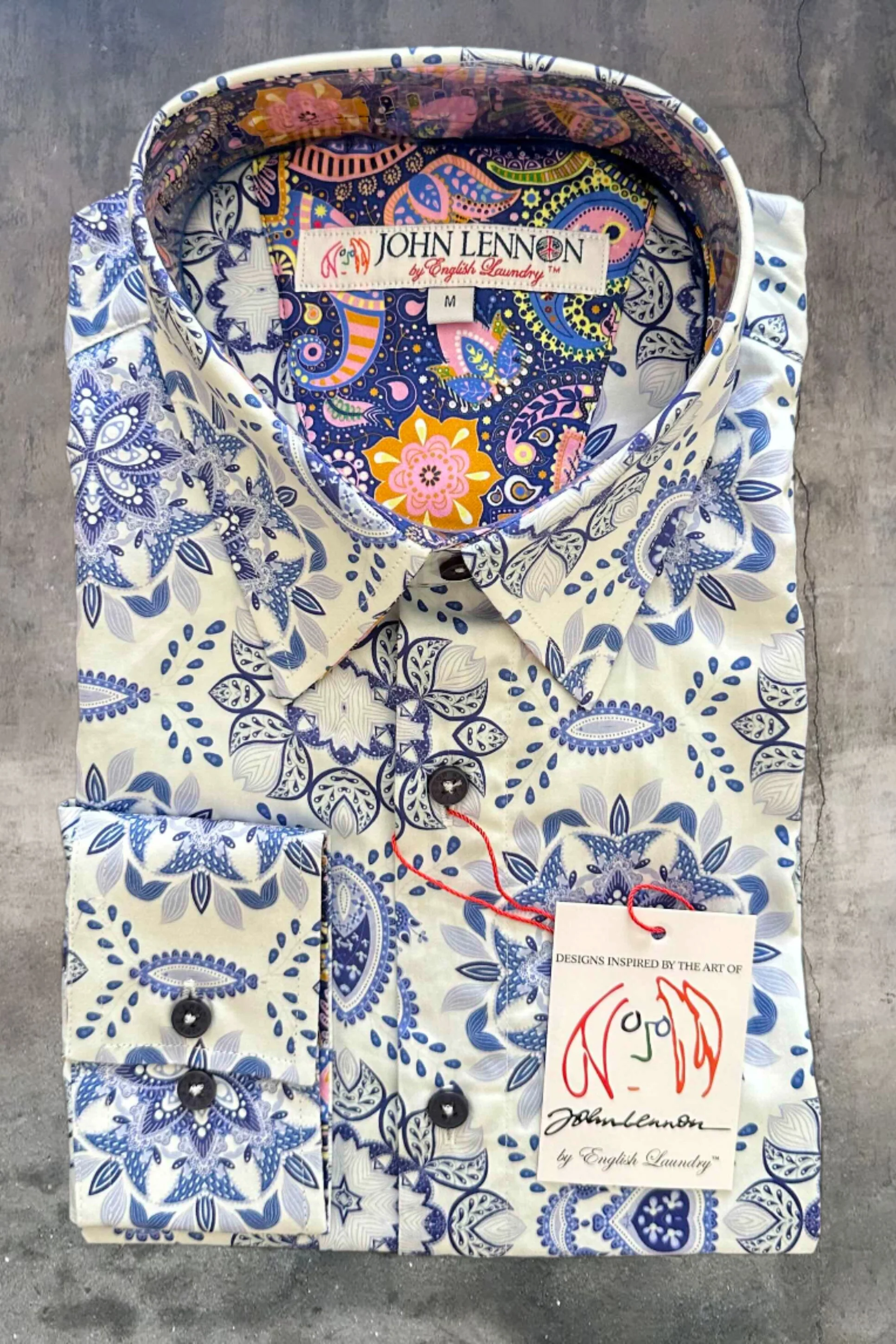 JOHN LENNON Mens Mistley Long Sleeve Shirt - White