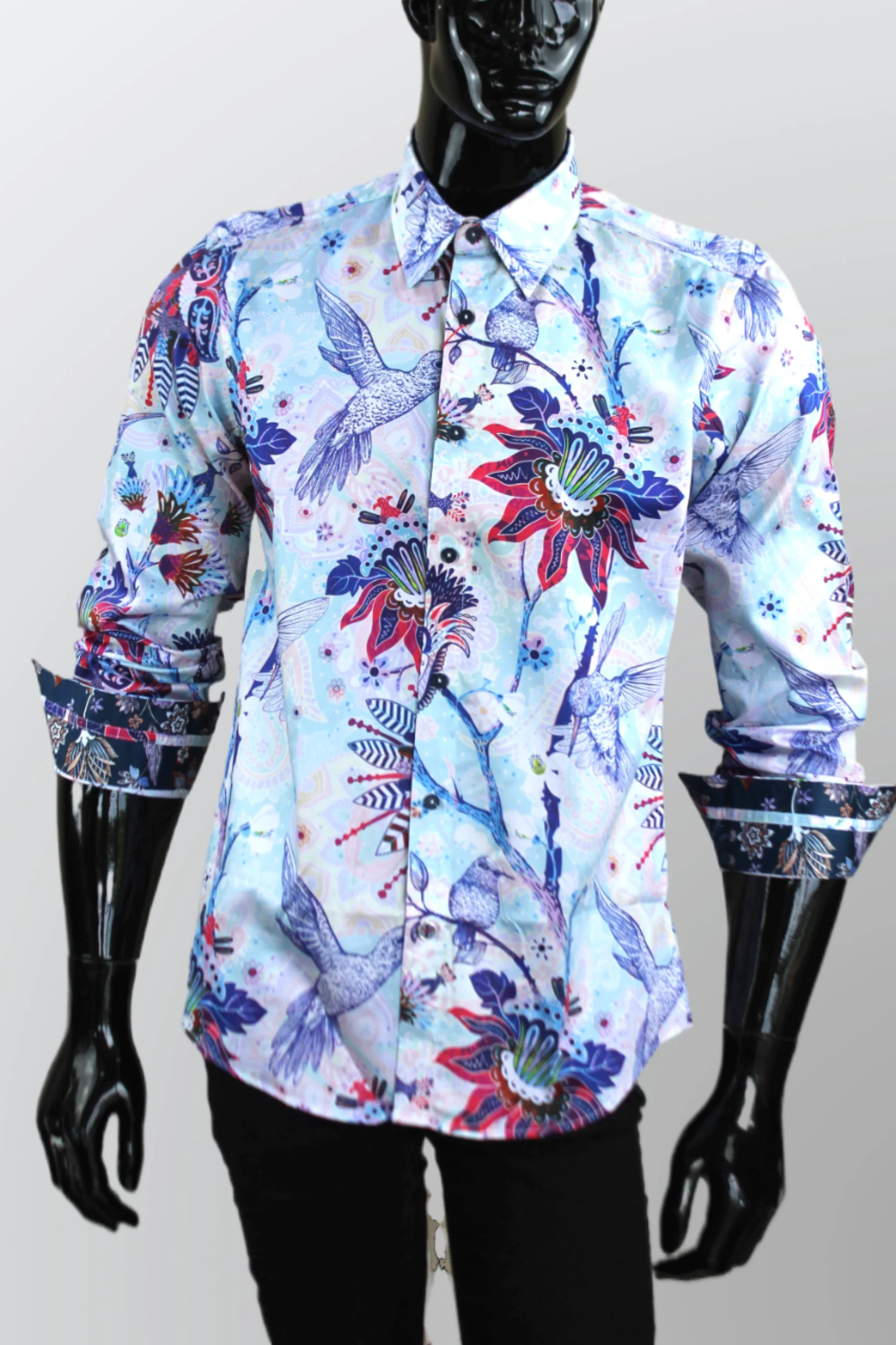 JOHN LENNON Mens Mountfield Long Sleeve Shirt Aqua - Image 8