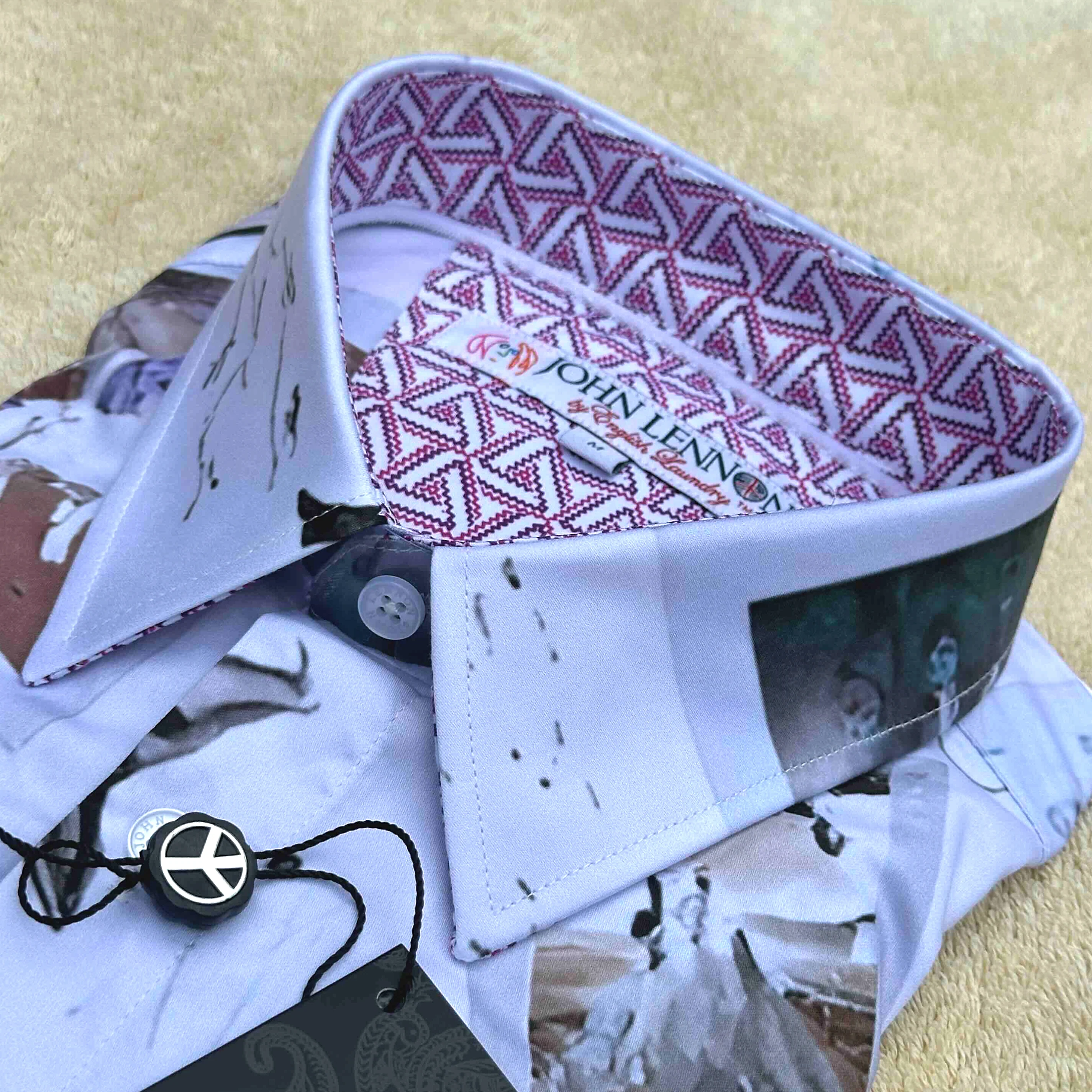 JOHN LENNON Mens Newark Long Sleeve Shirt in White - Image 4