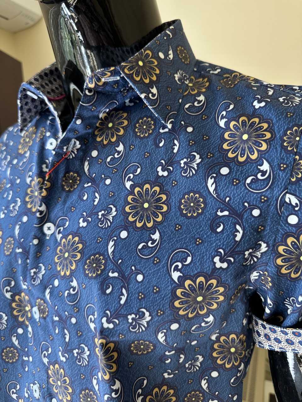 JOHN LENNON Mens Petersborough Short Sleeve Shirt - Navy - Image 2