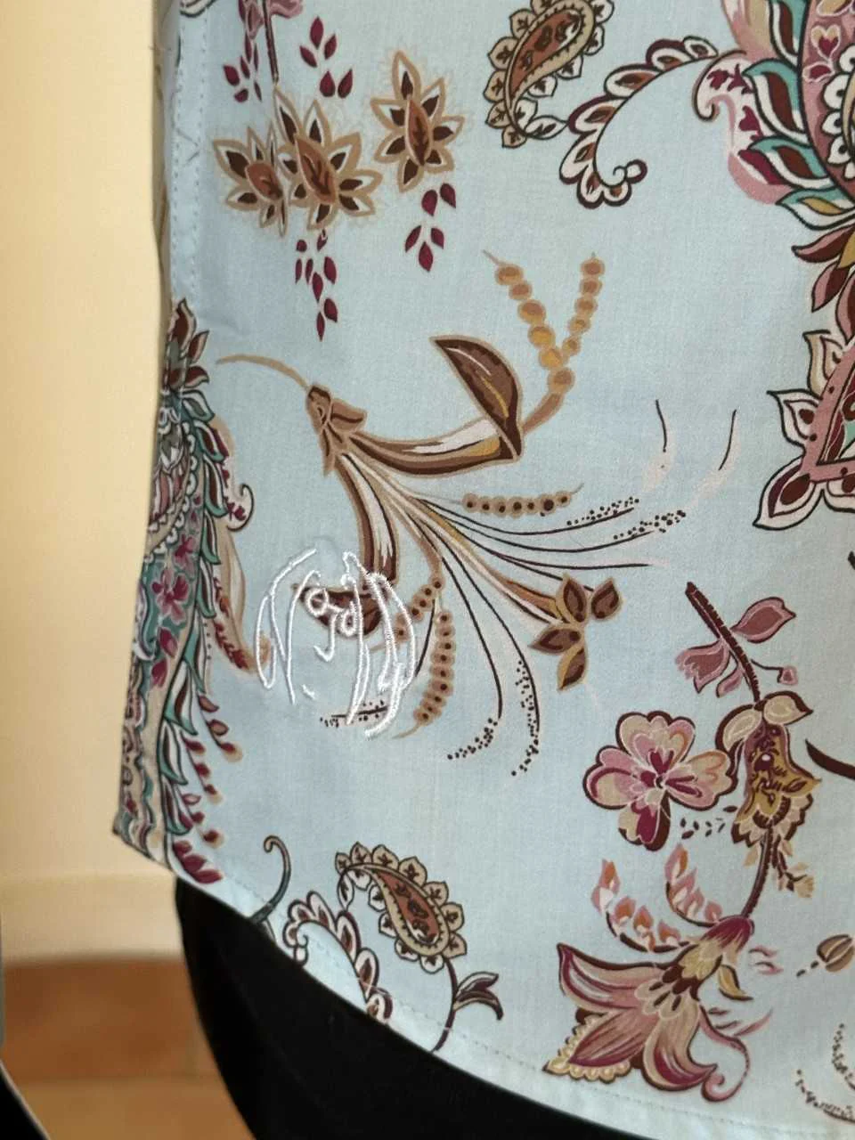 JOHN LENNON Mens Queens Park Long Sleeve Shirt - Mint Paisley - Image 12