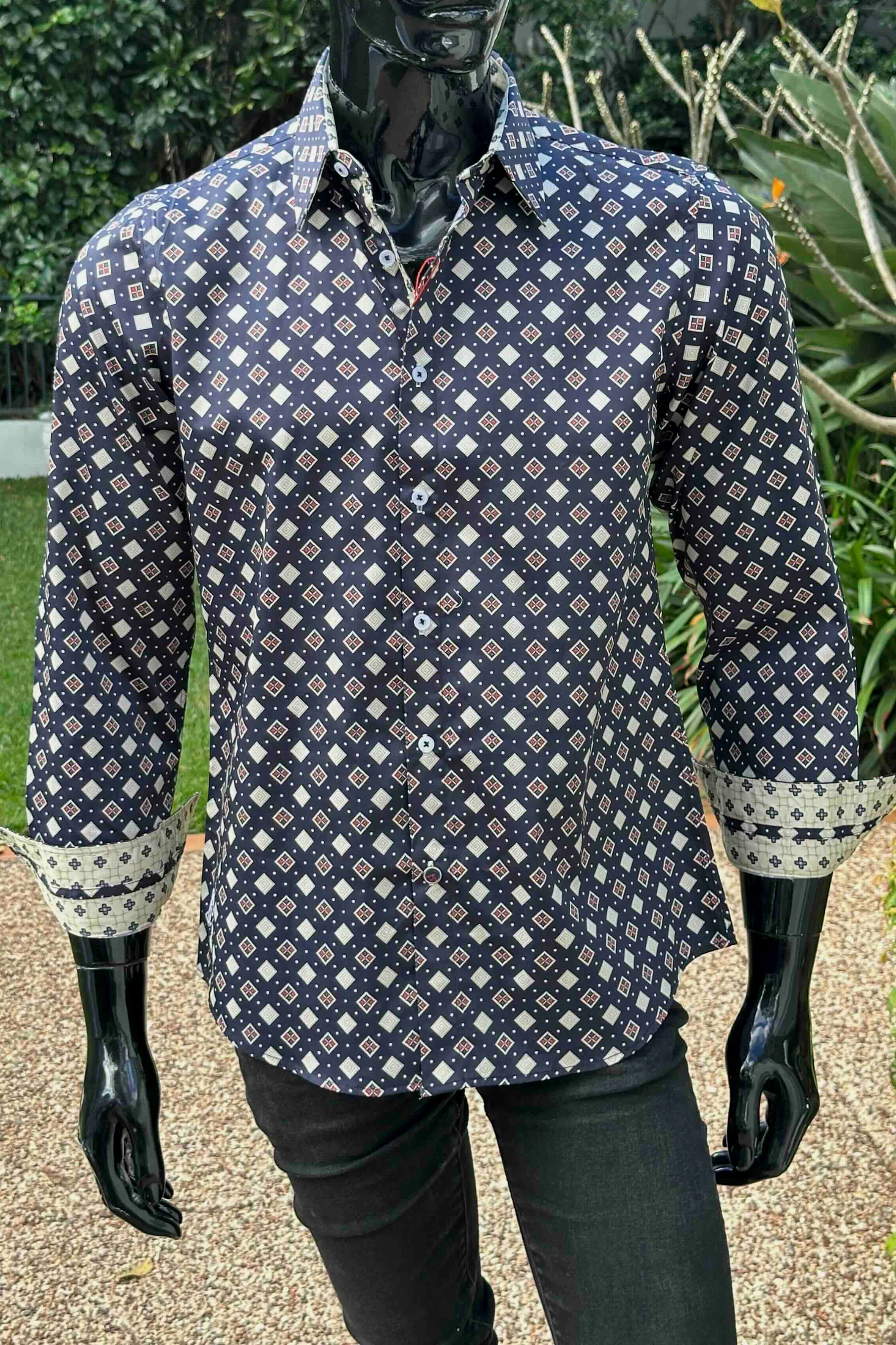 JOHN LENNON Mens Rochdale Long Sleeve Shirt - Ink