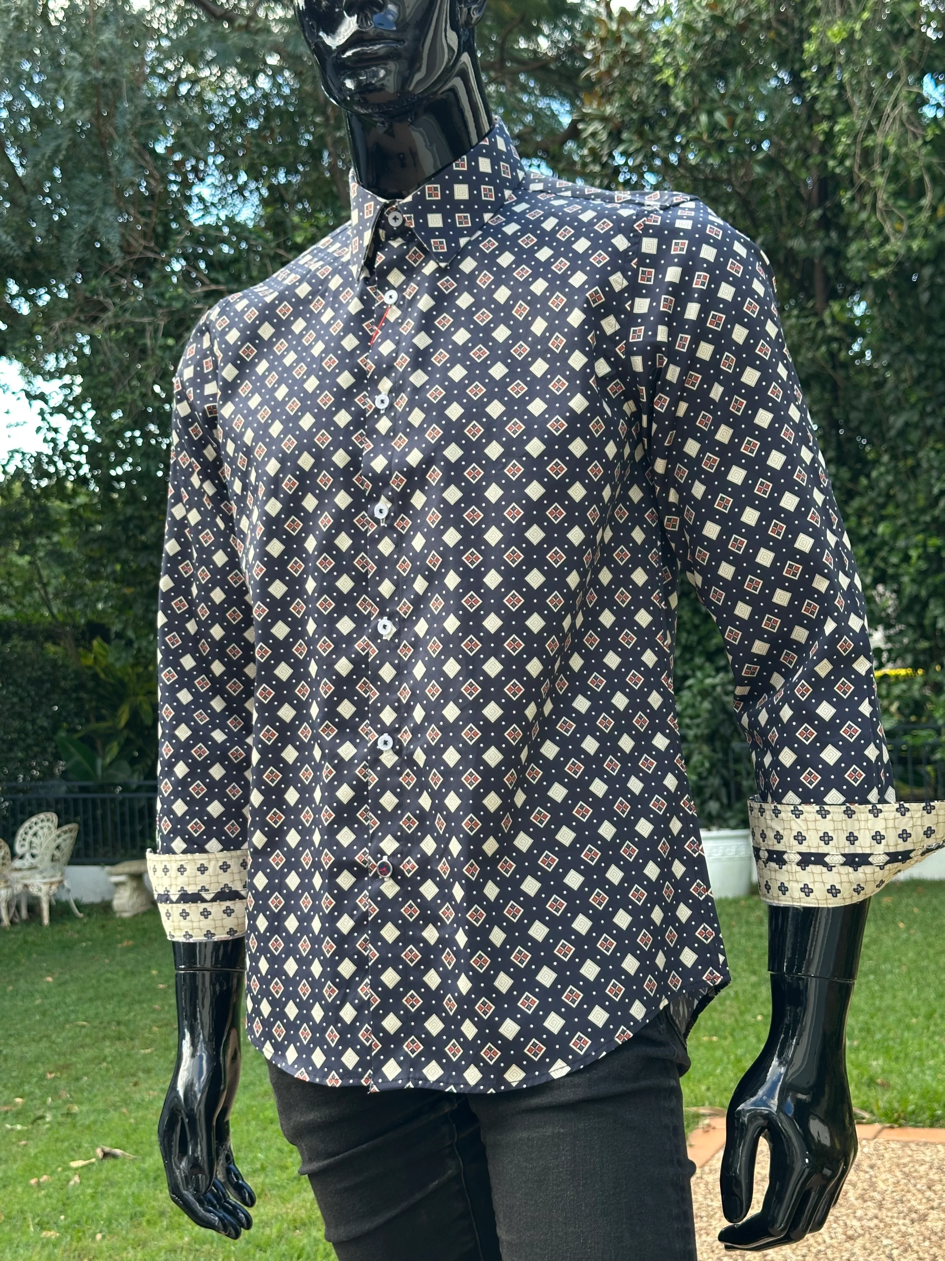 JOHN LENNON Mens Rochdale Long Sleeve Shirt - Ink - Image 20